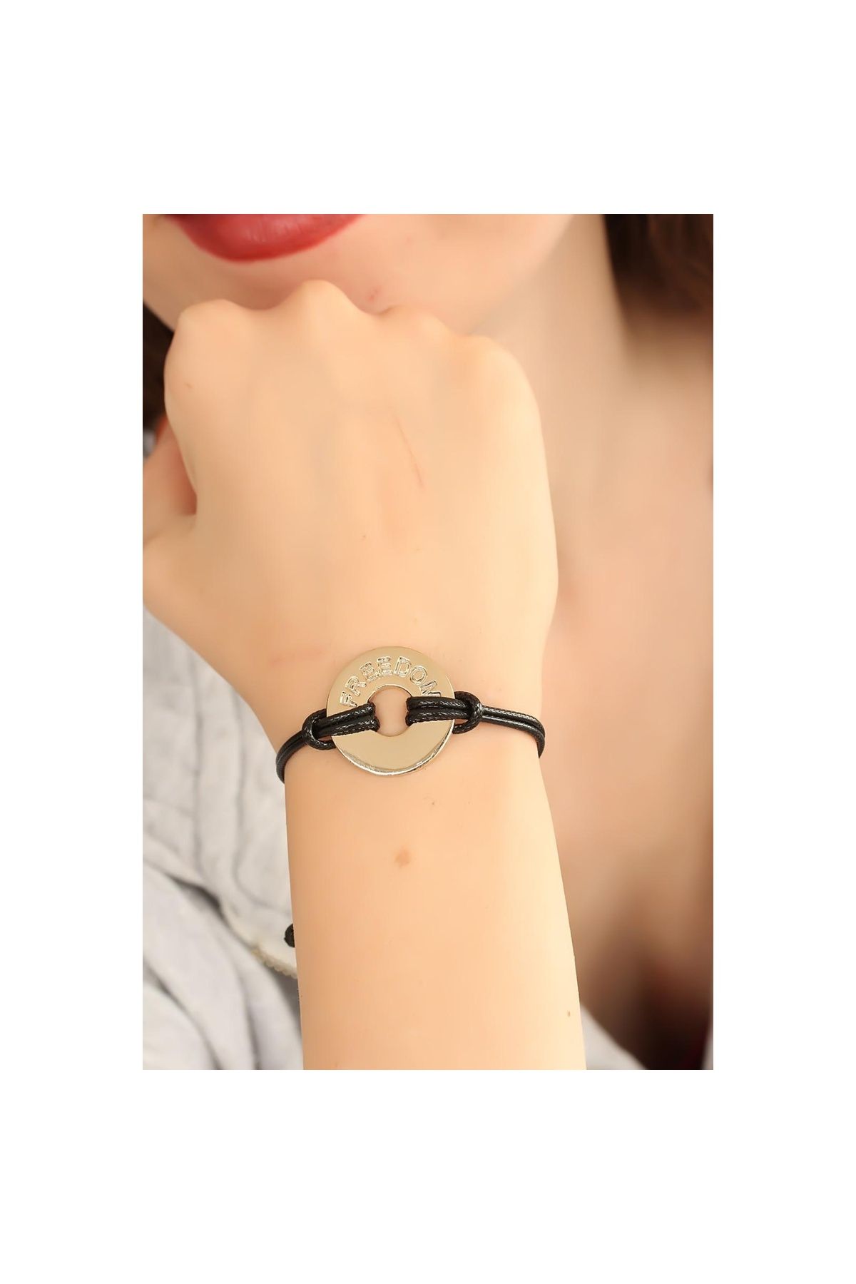 maarketim Siyah Deri İpli Unisex Mood Bileklik