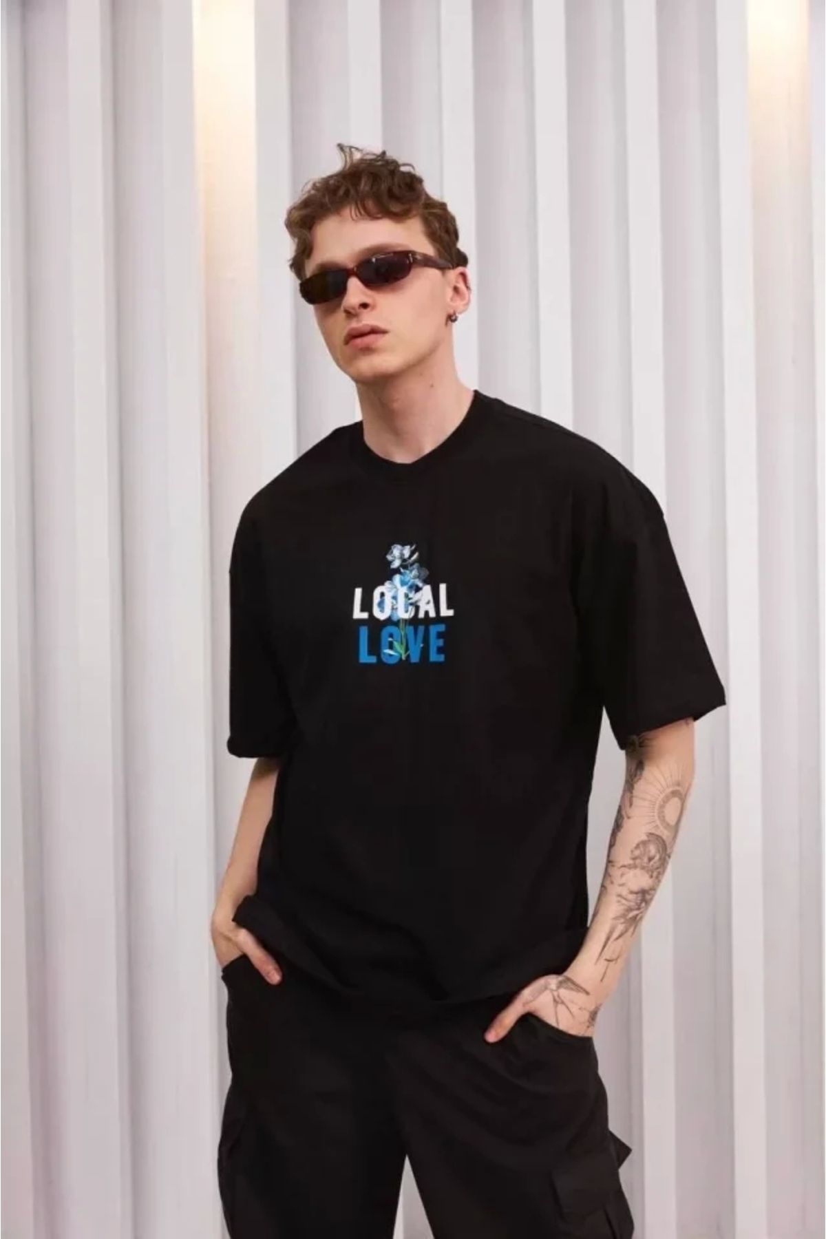 MODA Unisex Bisiklet Yaka Baskılı Oversize Thirt iyah