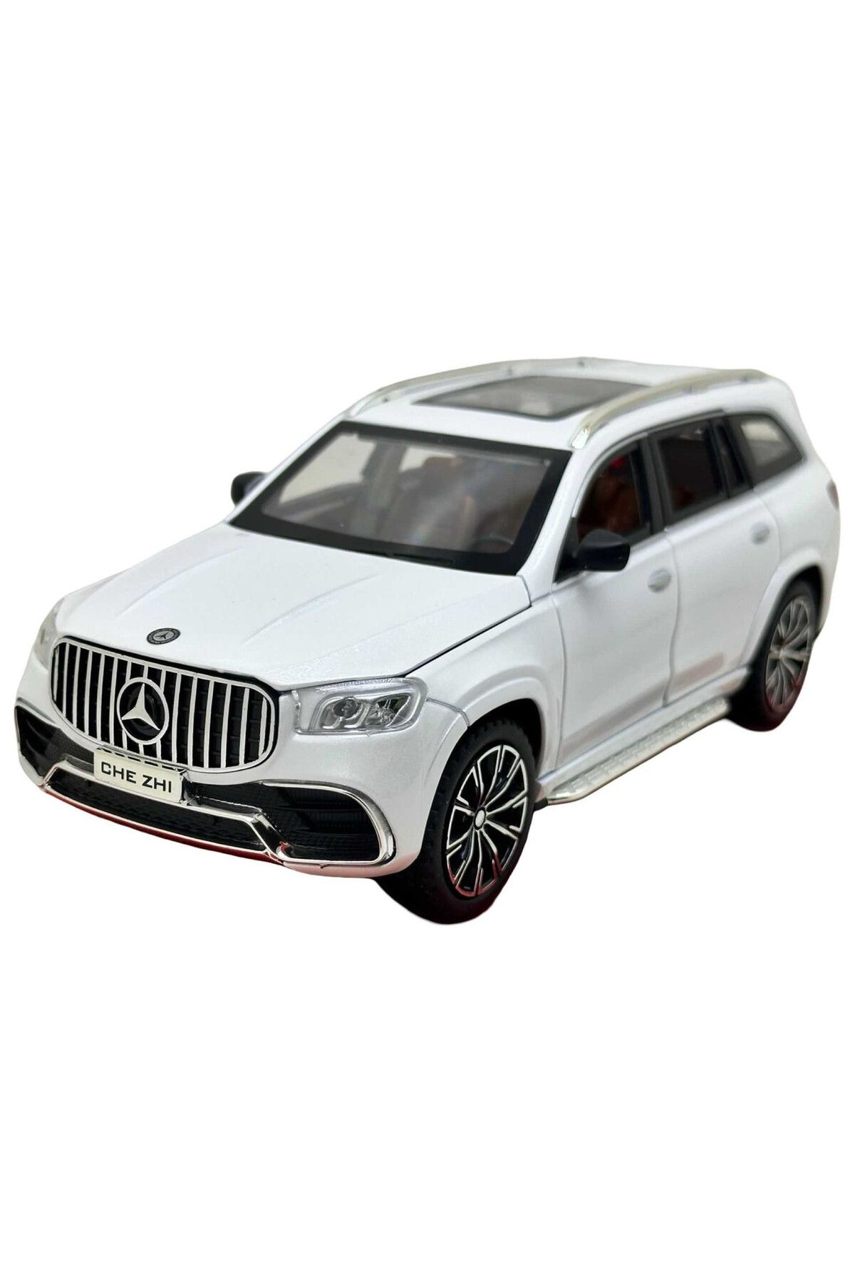 JPT-Mercedes GLS SUV Die-Cast Model 1:24 Pearl White - sounds, lights and spring-20 cm 11