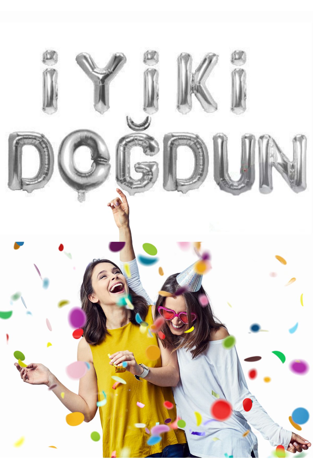 Baloncu Dede İyiki Doydun Gümüş Her Harf 40CM Folyo Balon Doğum Günü Kutlama Süs ve Malzemesi