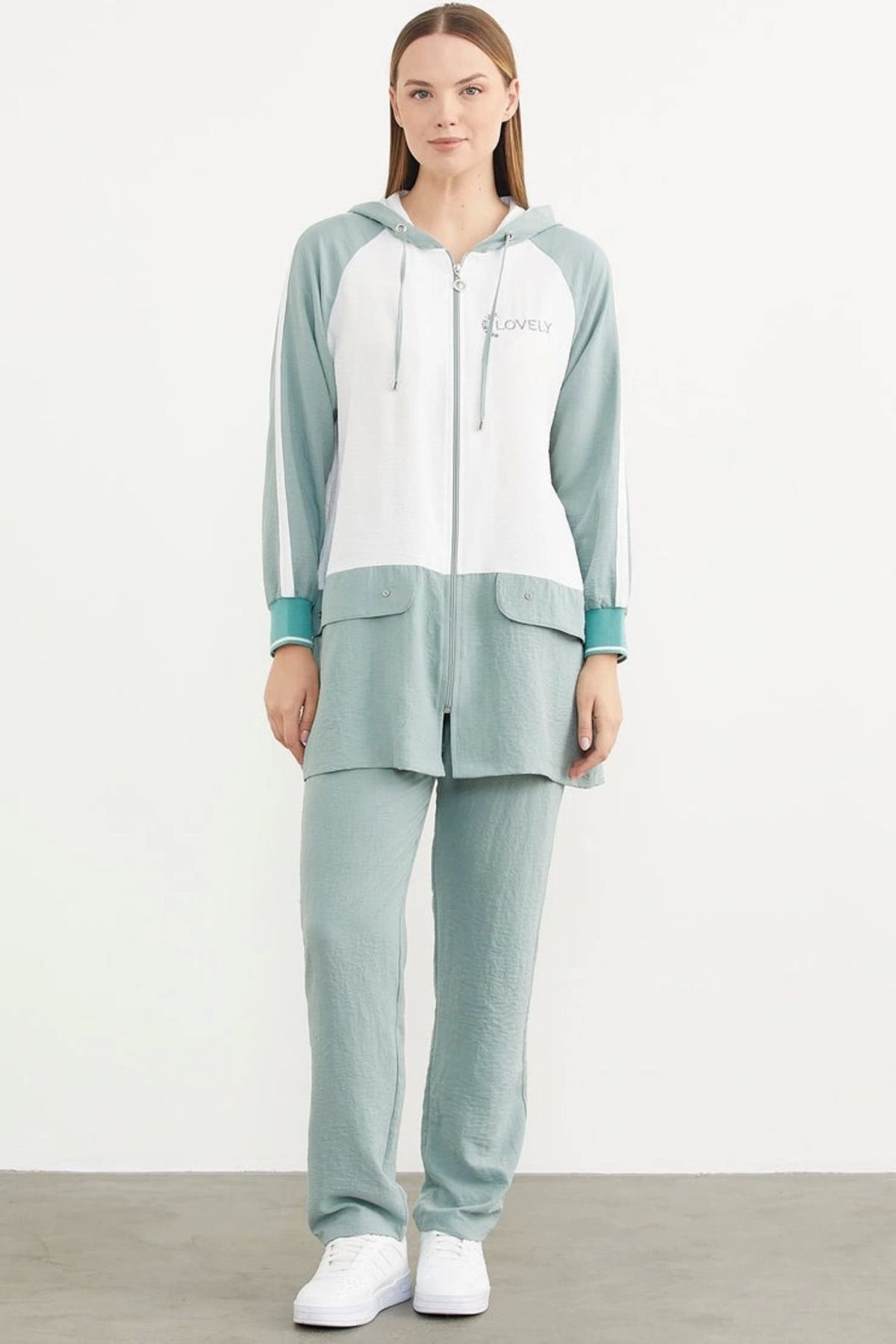 Moda Şahsenem Sementa 76318 Fermuarlı Tunik Krep Takım