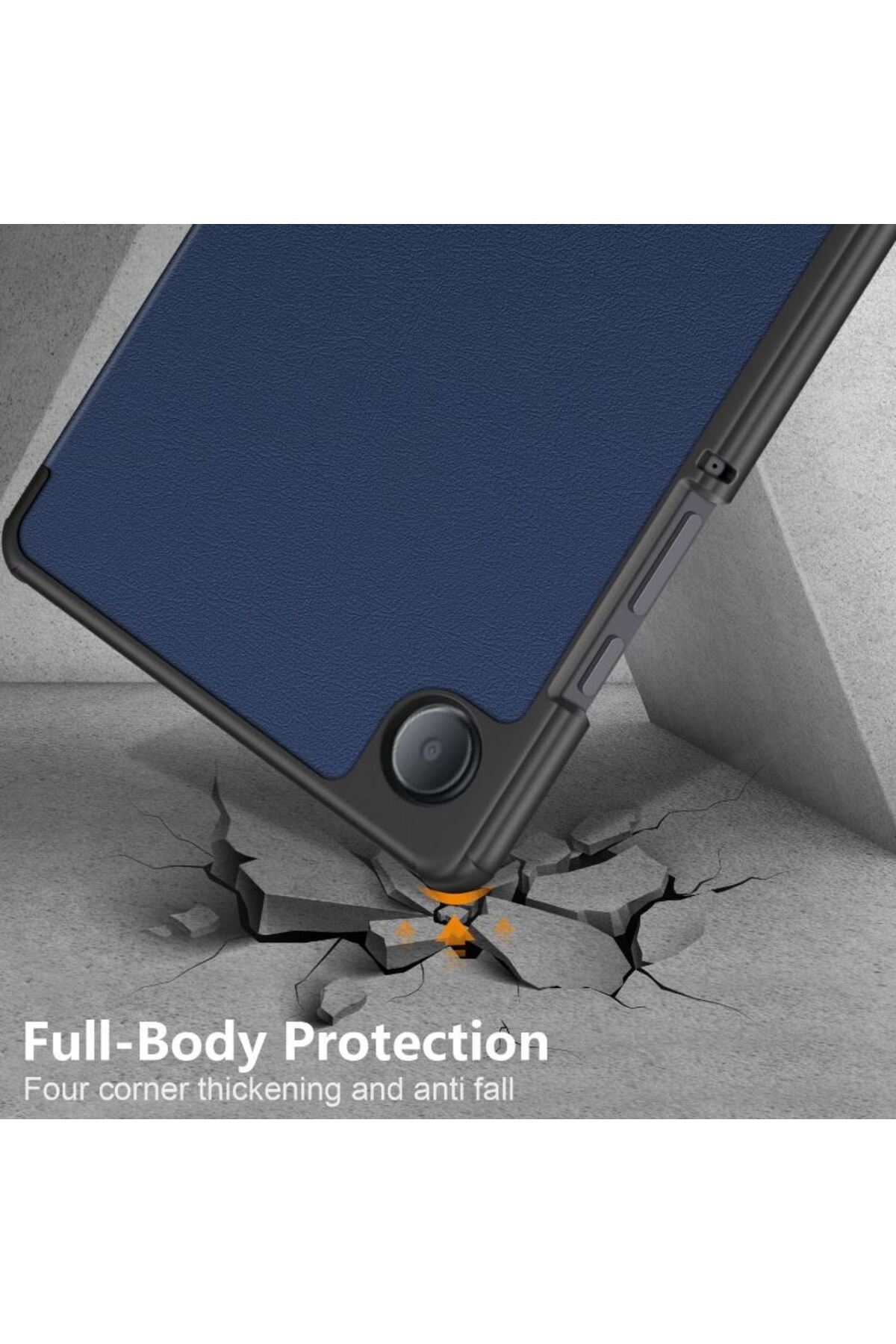 REDz Accessories-Shockproof Protective Case for Samsung Galaxy Tab A9 Plus, Leather look, Foldable, Navy Blue 3