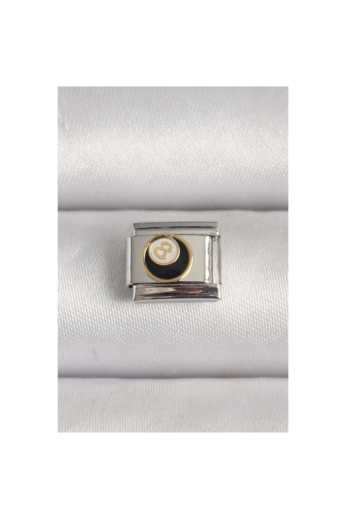 maarketim 316L Çelik Gümüş Renk 8 Ball İşlemeli Nomination Charm