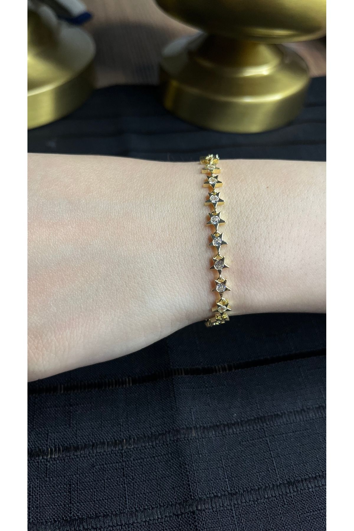 GLOWVİA AKSESUAR VİP Seri Zirkon Taşlı Silver Yıldız Bileklik