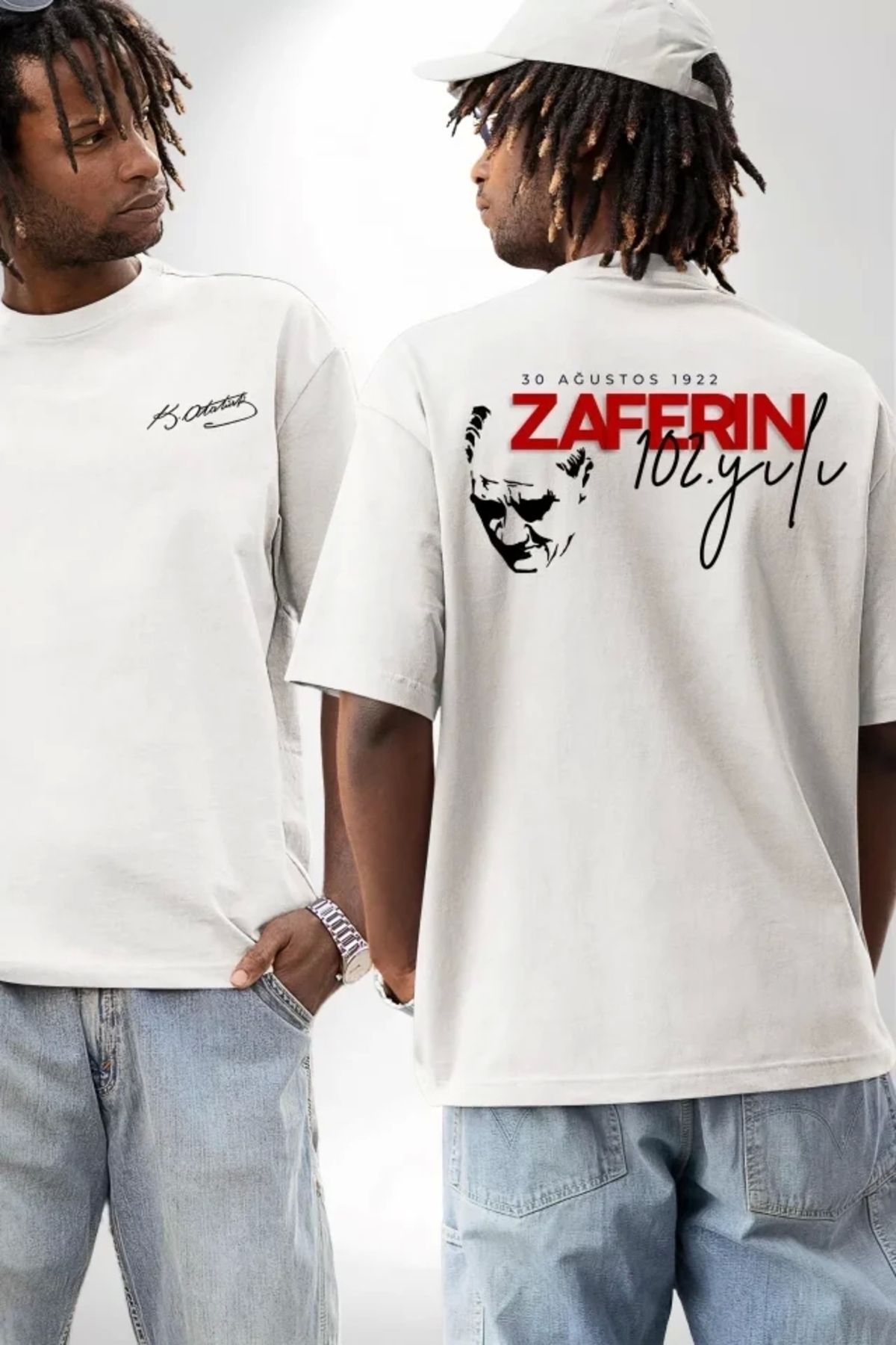 MODA 30 Ağustos Baskılı Tshirt Beyaz