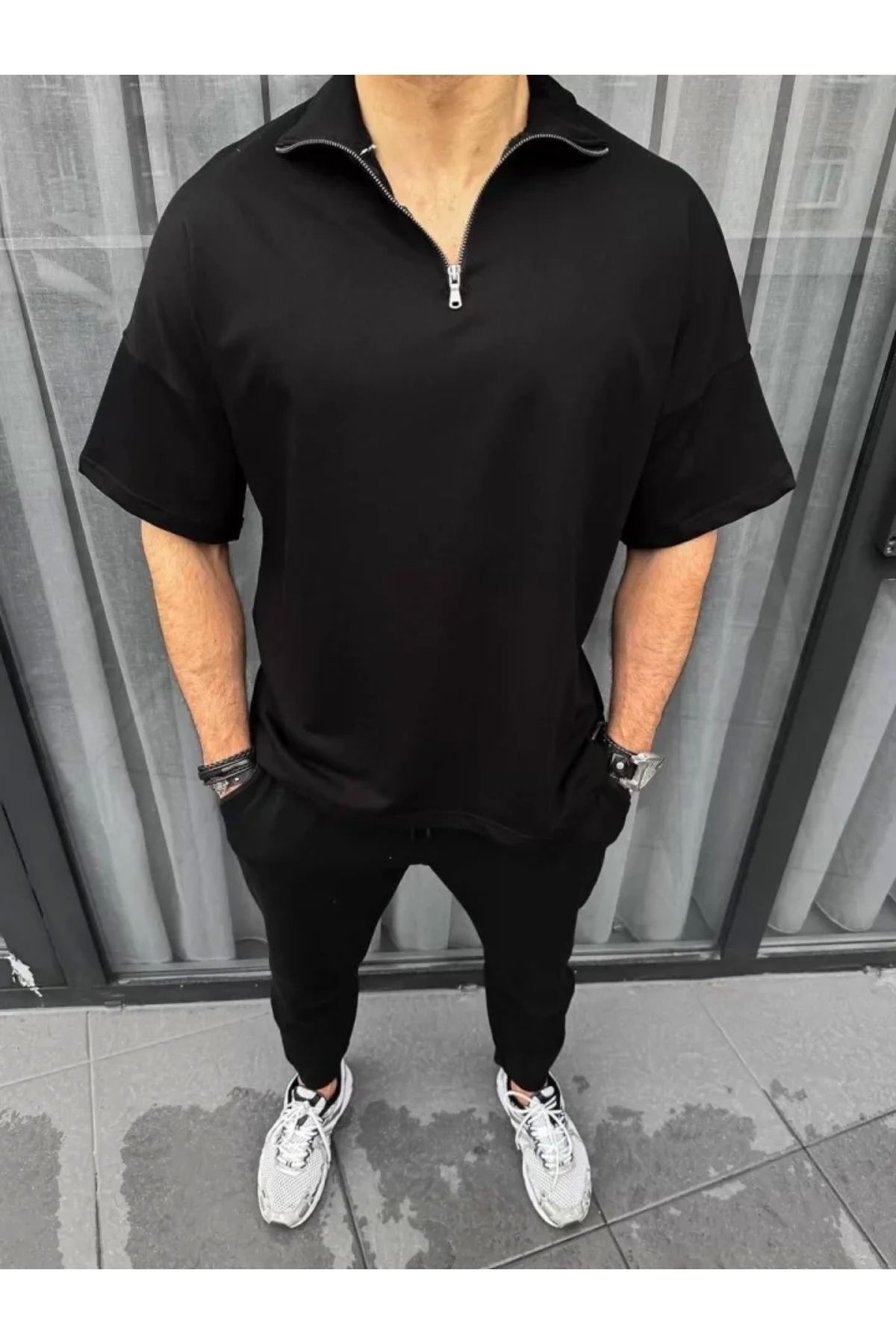 MODA Unisex Yarım Fermuarlı Basic Thirt iyah