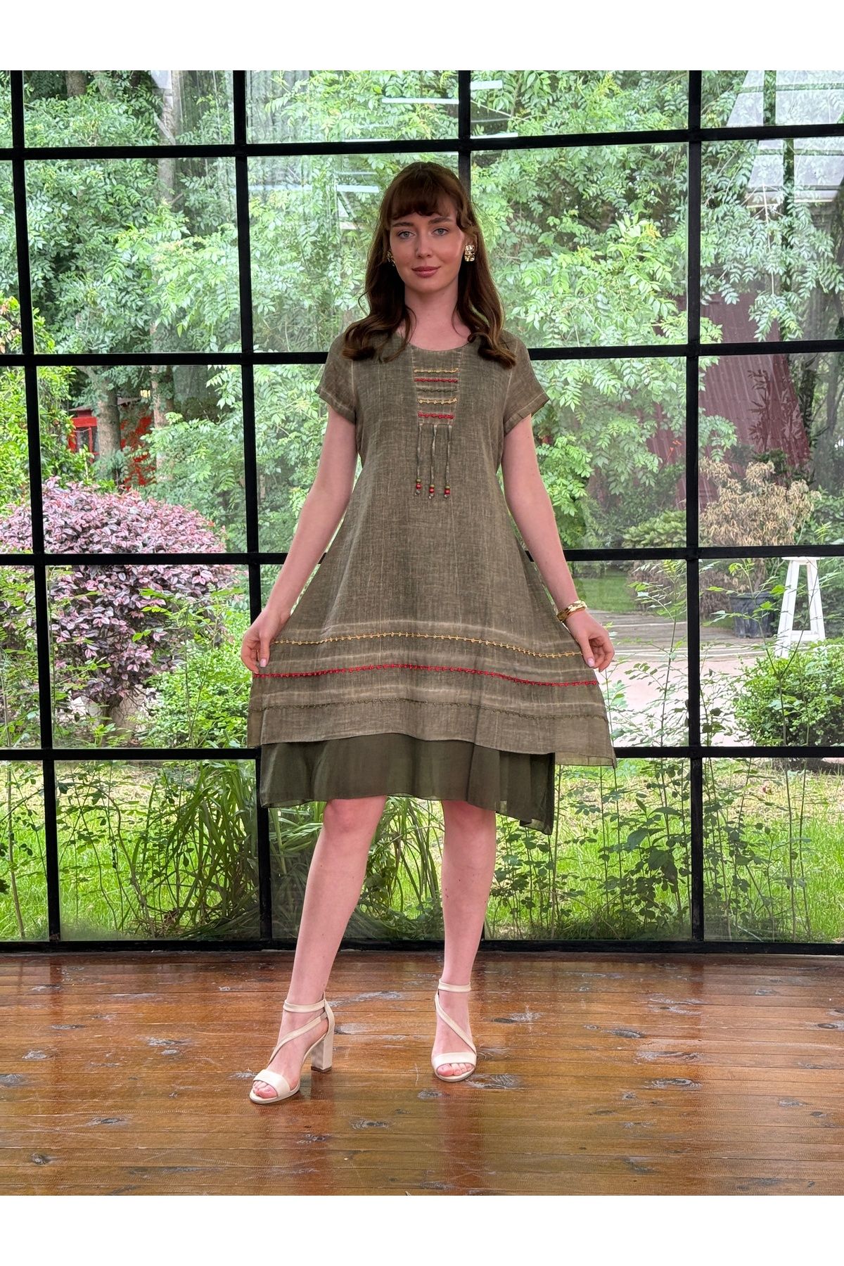 Butik Esra Kandemir YAZLIK PAMUK YIKAMA KUMAŞ ELBİSE