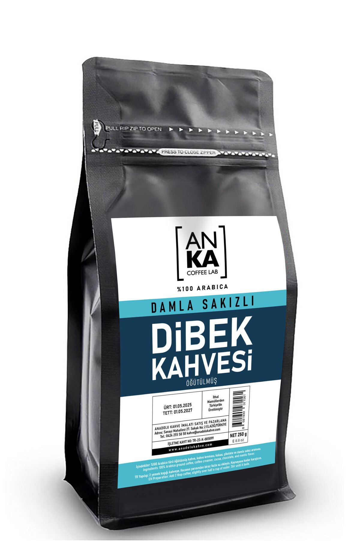 Anka Coffee Lab Damla Sakızlı Öğütülmüş Dibek Kahvesi 250g