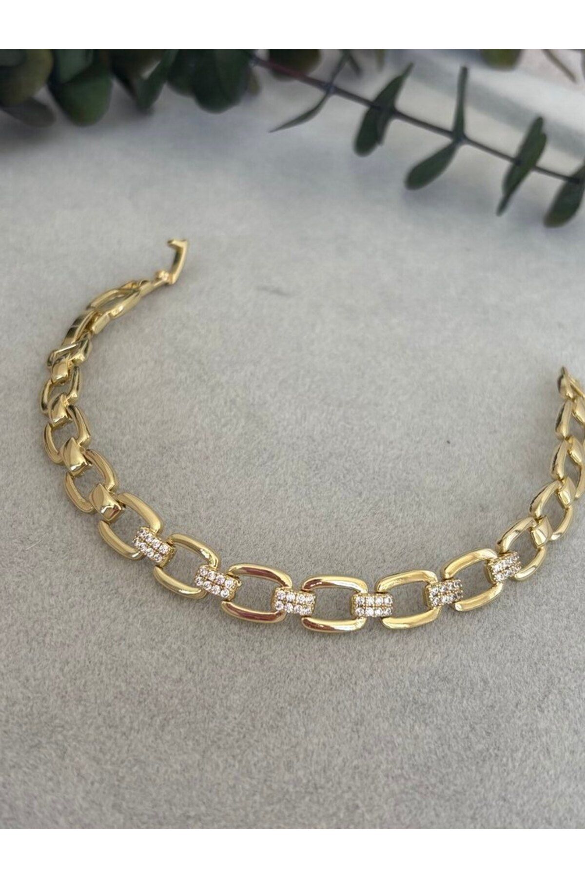 arya luxe 14k gold Xuping birbirine geçmeli taşlı bileklik