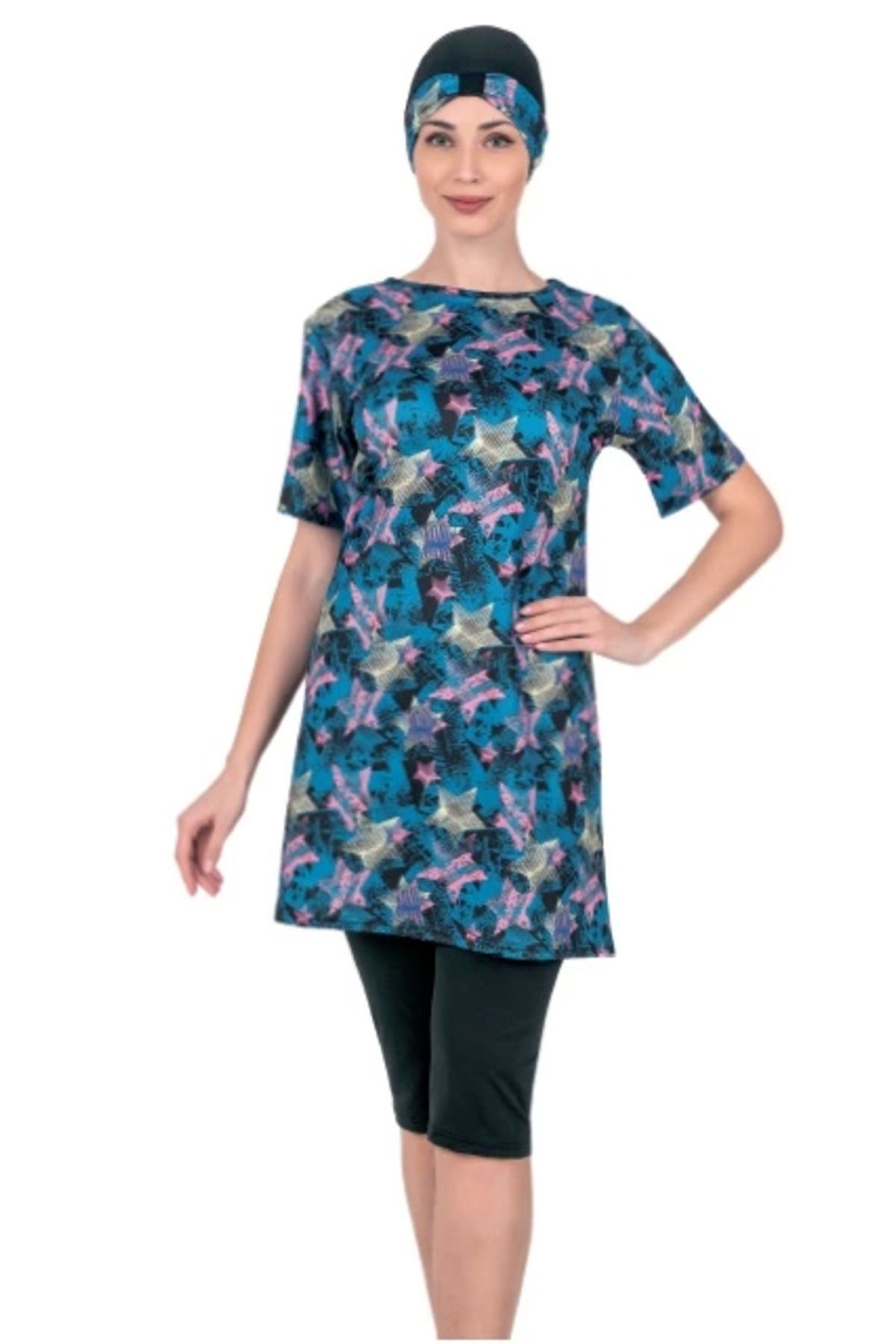 Moda Şahsenem 3367 Kadın Kısa Kol Taytlı Mayo