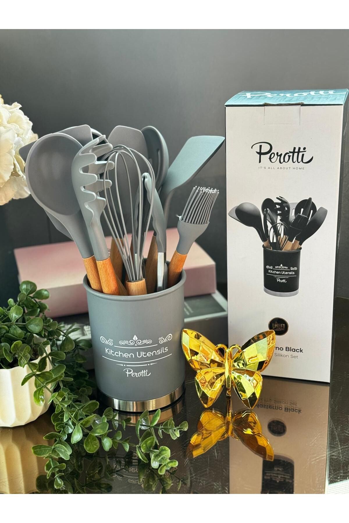 hinezahome Silikon Spatula Kaşık Çırpıcı Mutfak Seti ( 12 PARÇA )