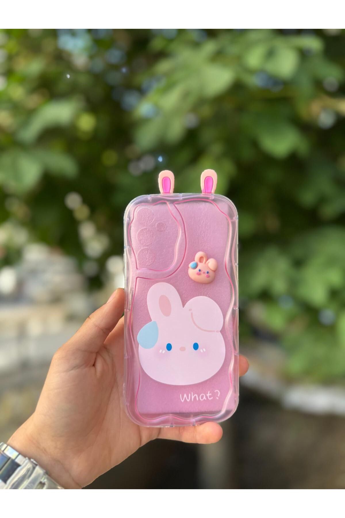 LioTech Samsung S23FE Uyumlu Tavşan Desenli Kulak Desenli Darbe Emici Özelliğe Sahip Kılıf