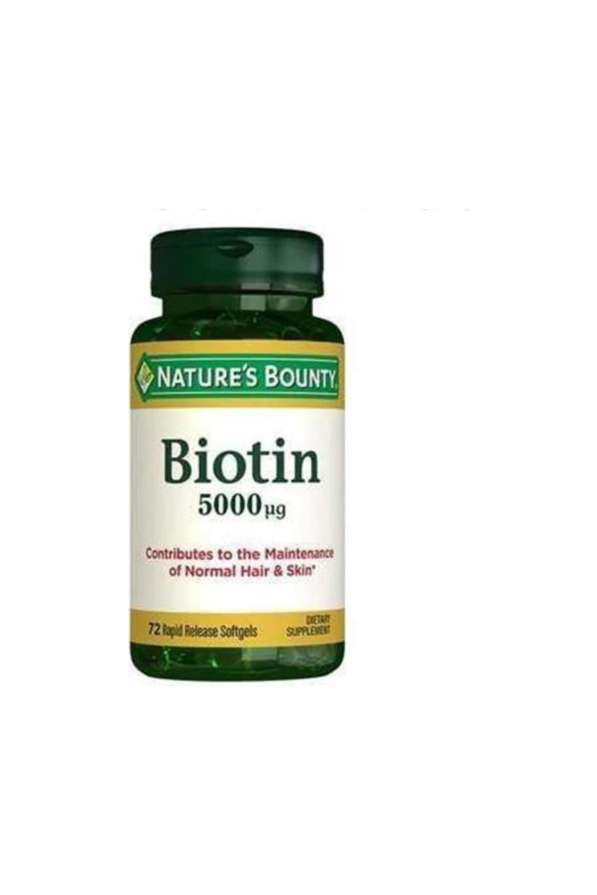 Seddar Collection Nature's Bounty Biotin 5000 mcg 72 Kapsül