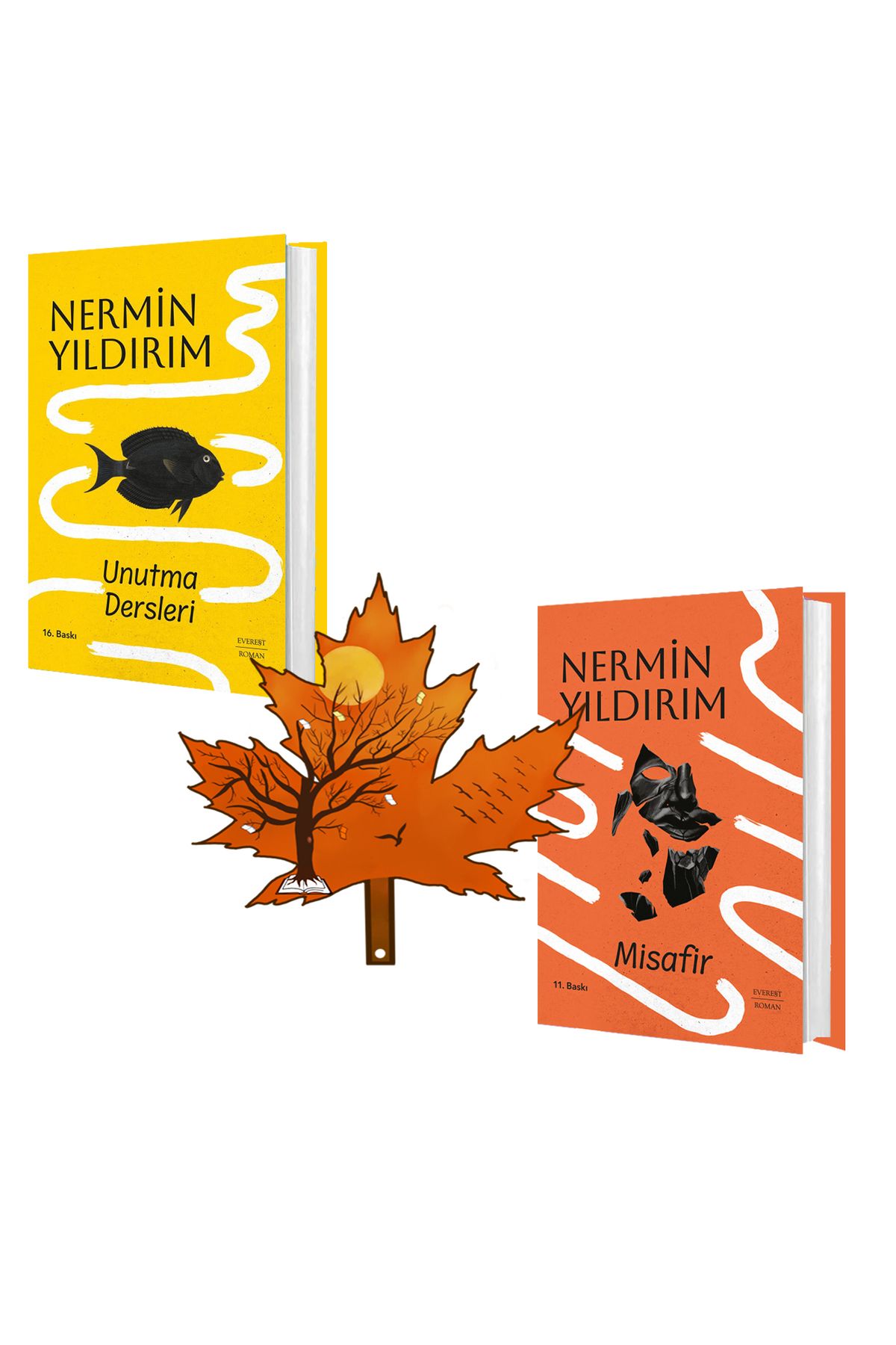 Everest Yayınları nermin yıldırım - ciltli set- unutma dersleri - misafir - kitap ayracı ile