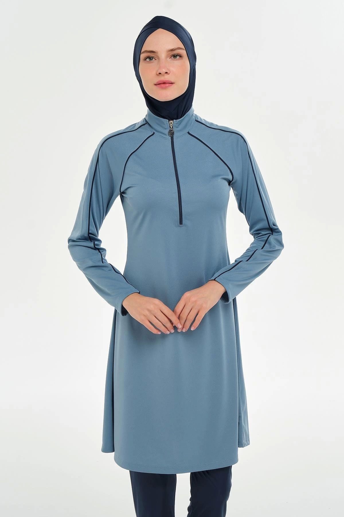 Moda Şahsenem Rozamay 3129 Nila Uzun Kollu Tesettür Mayo