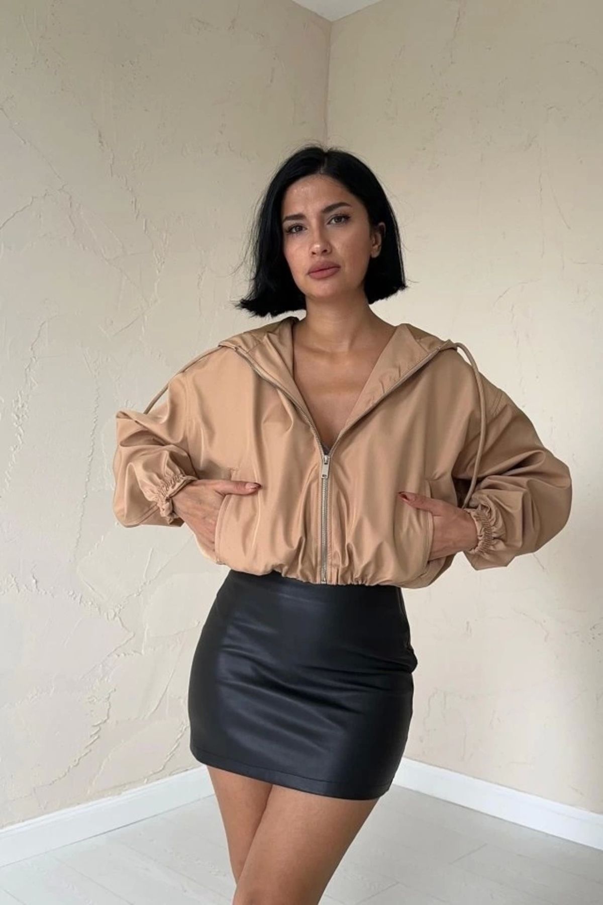 MODA Vizon Kısa Fermuarlı Bomber Ceket