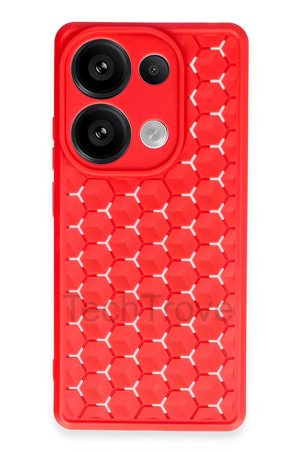 TechTrove Xiaomi Redmi Note 13 Pro 4G Kılıf Kamera Korumalı Geometrik Petek Motifli Silikon Kapak