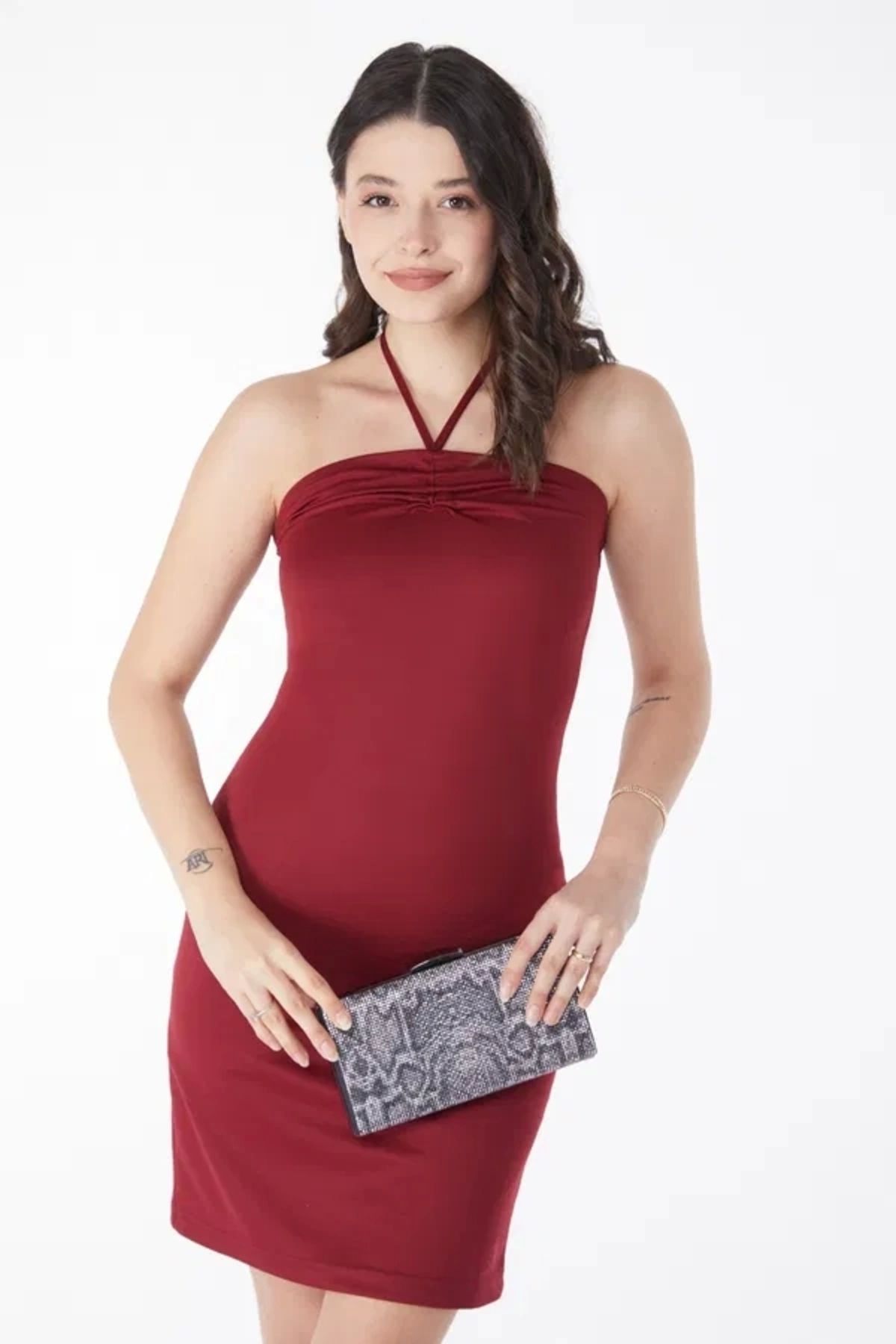 OurStyles Bağcık detaylı abiye elbise