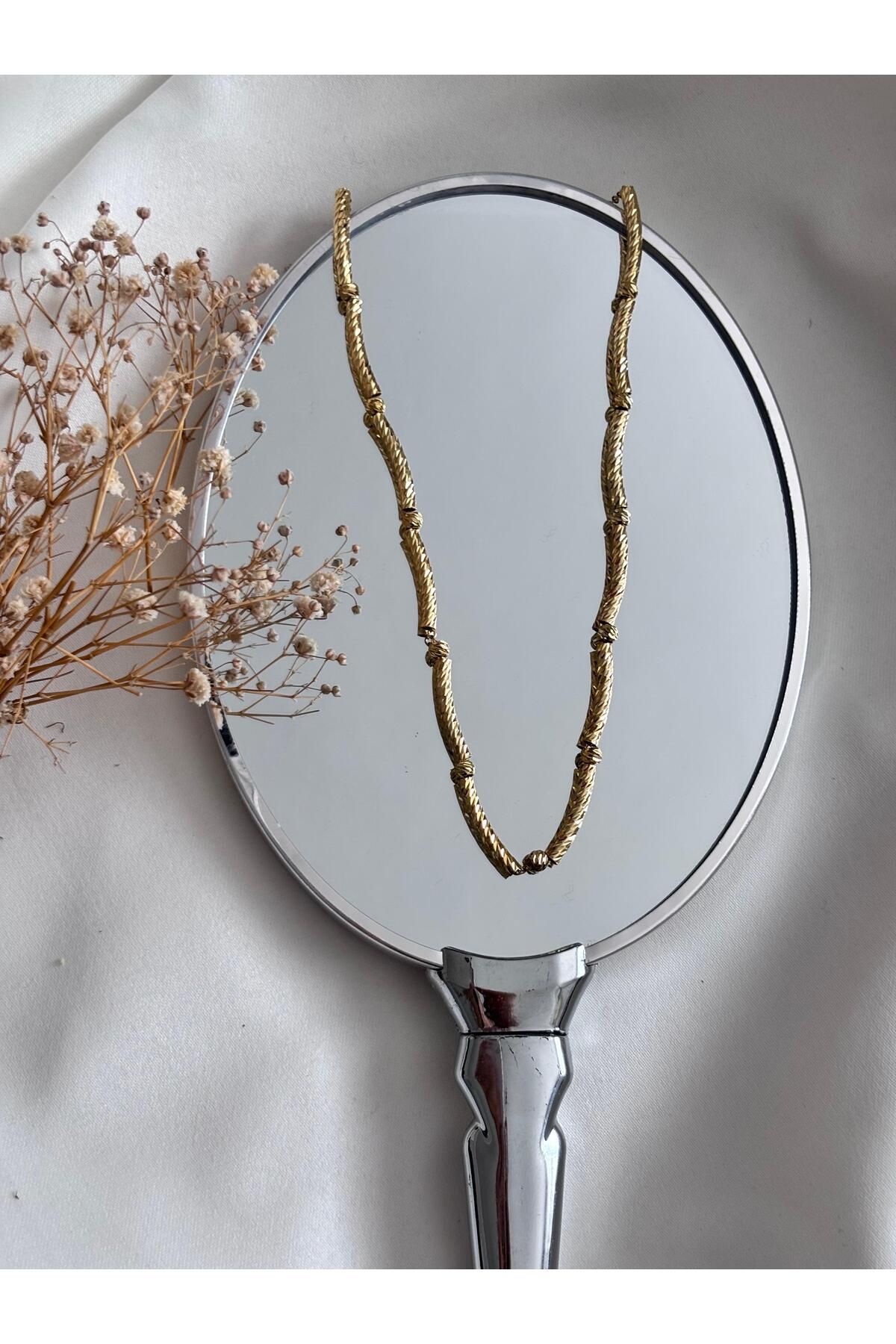 Bellamy Jewelry Kalın Zincir Görünümlü Kolye - Gold