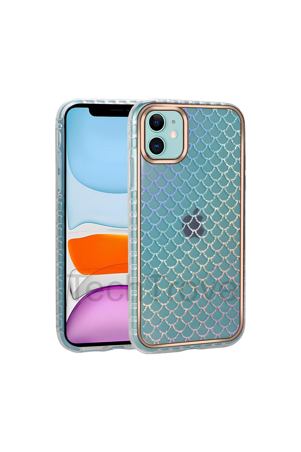 TechTrove Apple iPhone 11 Kılıf Desenli Parlayan Transparan Avva Kapak