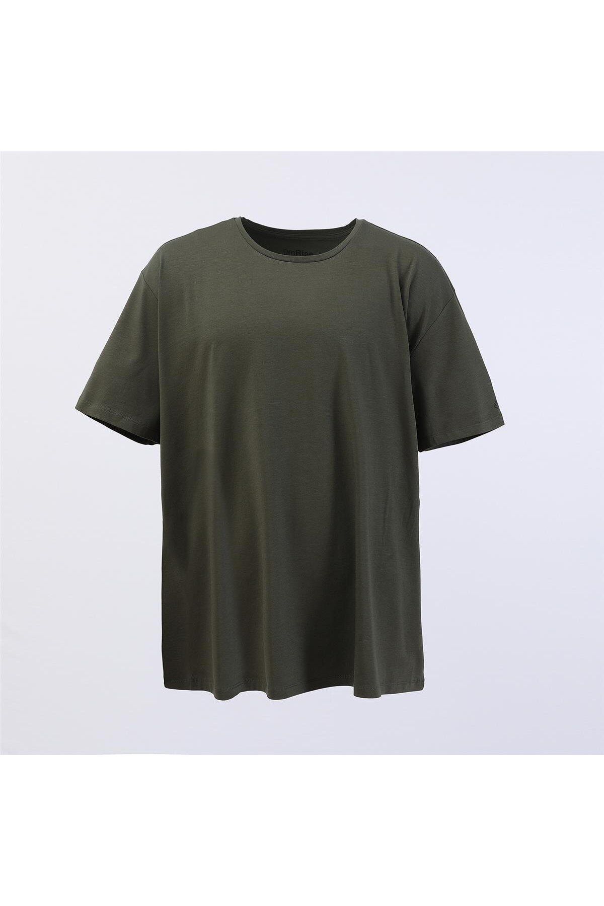 Dio Rise Erkek O Yaka Kısa Kol Tişört - (3XL-7XL) - BSM-109 - Zeytuni