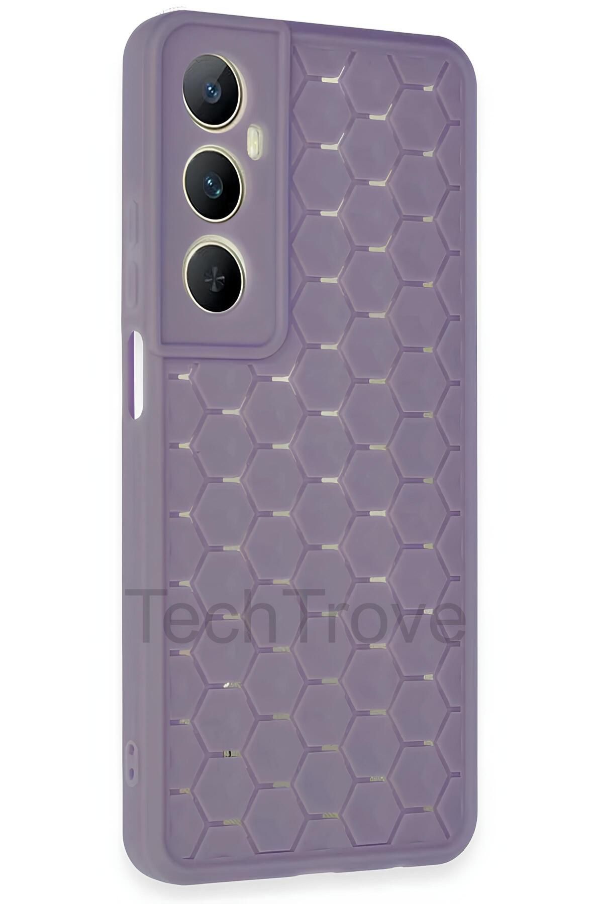 TechTrove Realme C65 Kılıf Kamera Korumalı Geometrik Petek Motifli Silikon Kapak