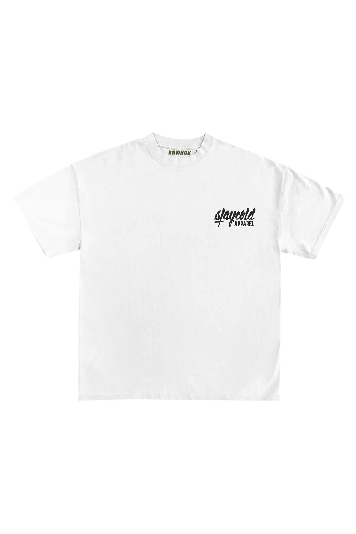 RawNox Unisex Bol Kalıp RawNox Gangsta Series Slaycold Baskılı Tshirt