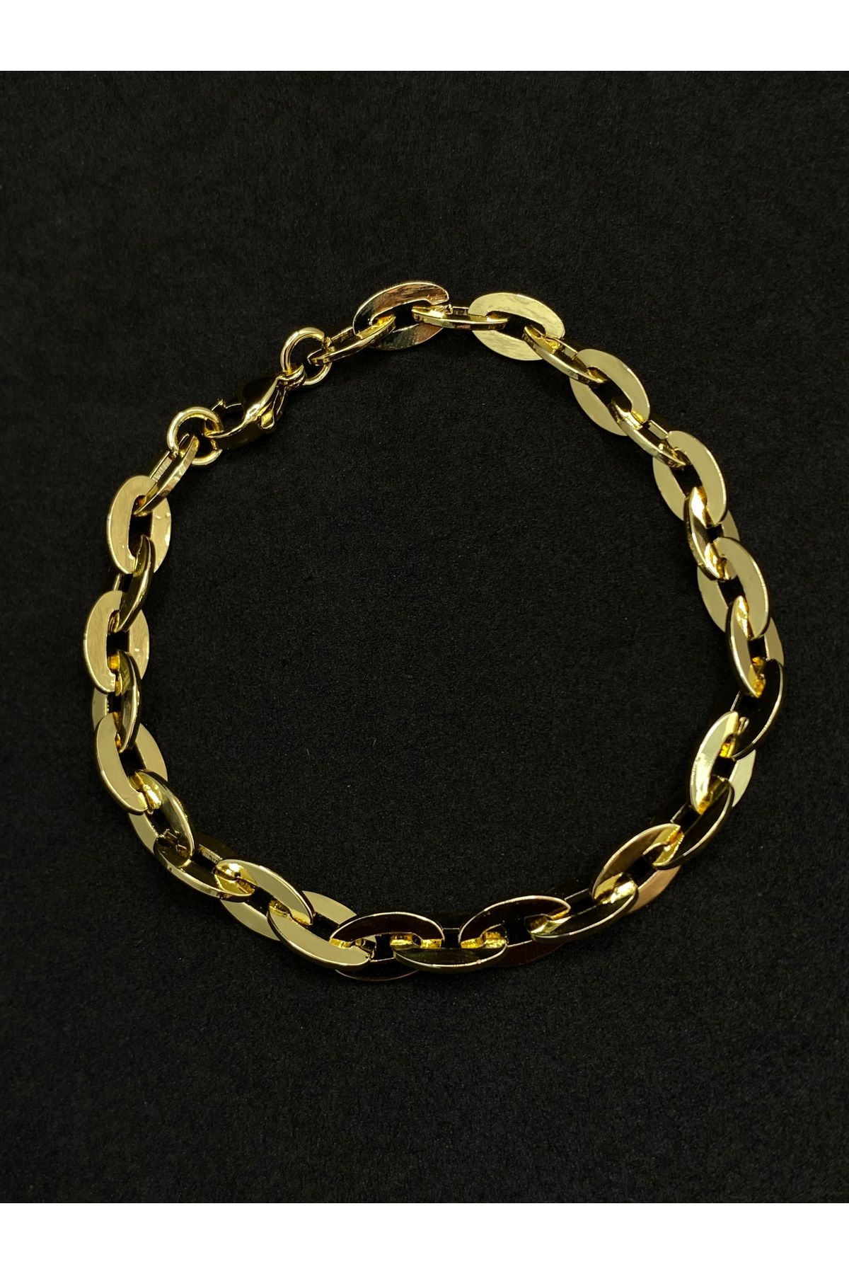 Jiji Jewelery Kuyumcu Kesim Altın Renk Paslanmaz Çelik Bileklik 16,5 cm