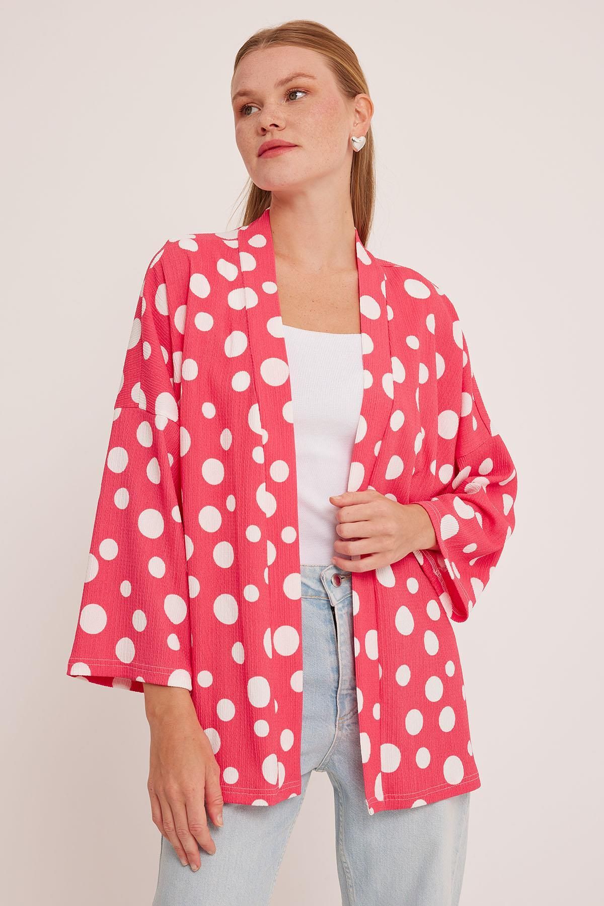 MODAMAİSA Örme Kimono - Nar