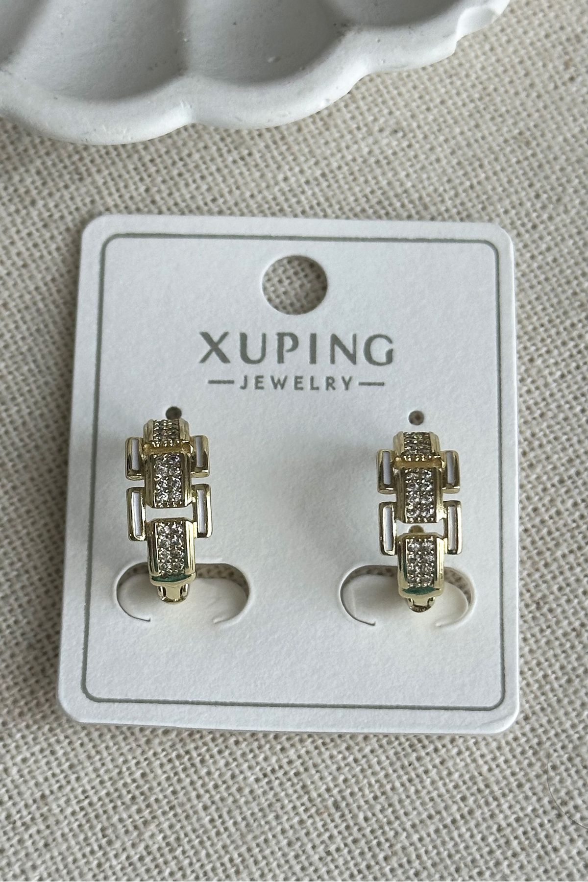 Modacaprea 14K Halka Taşlı Kancalı Kadın Küpe – Kararmaz | Kadın Takı Xuping Küpe