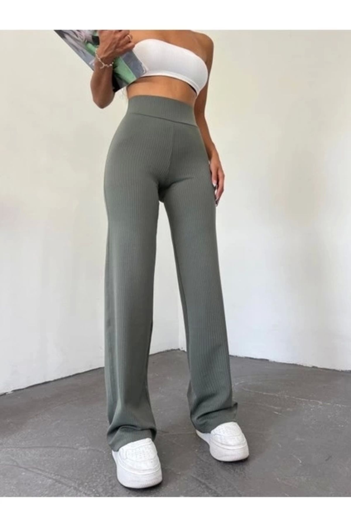 OurStyles fitilli palazzo pantolon gri