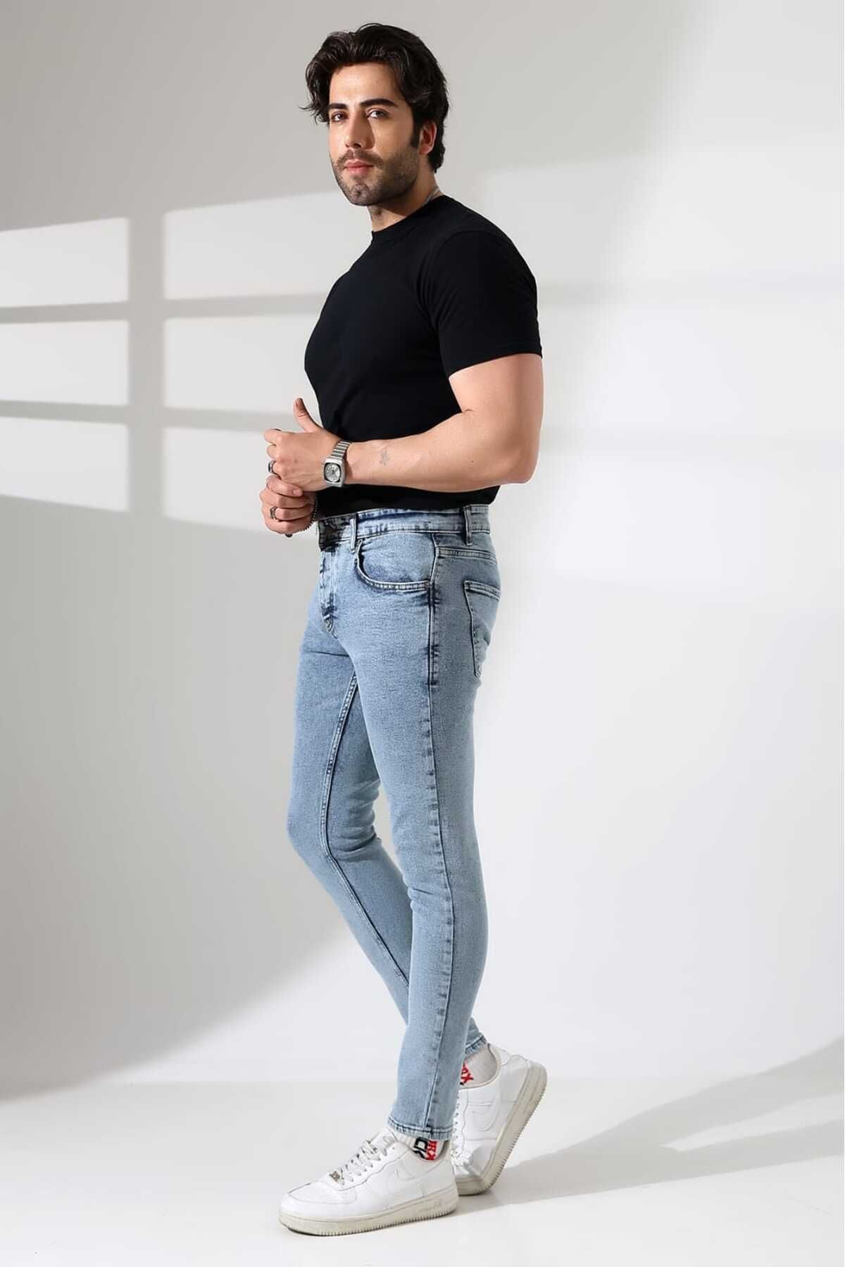 MODA BUZ YIKAMA LİKRALI DENİM KUMAŞ PANTOLON