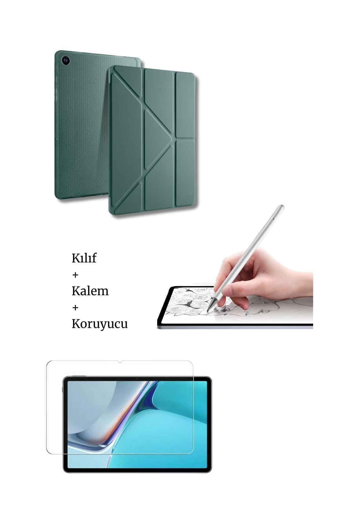 Fuchsia Galaxy A9 Plus 11 inç X210 Uyumlu Tablet Kılıfı Tablet Kalemi Ve Ekran Koruyucu Set