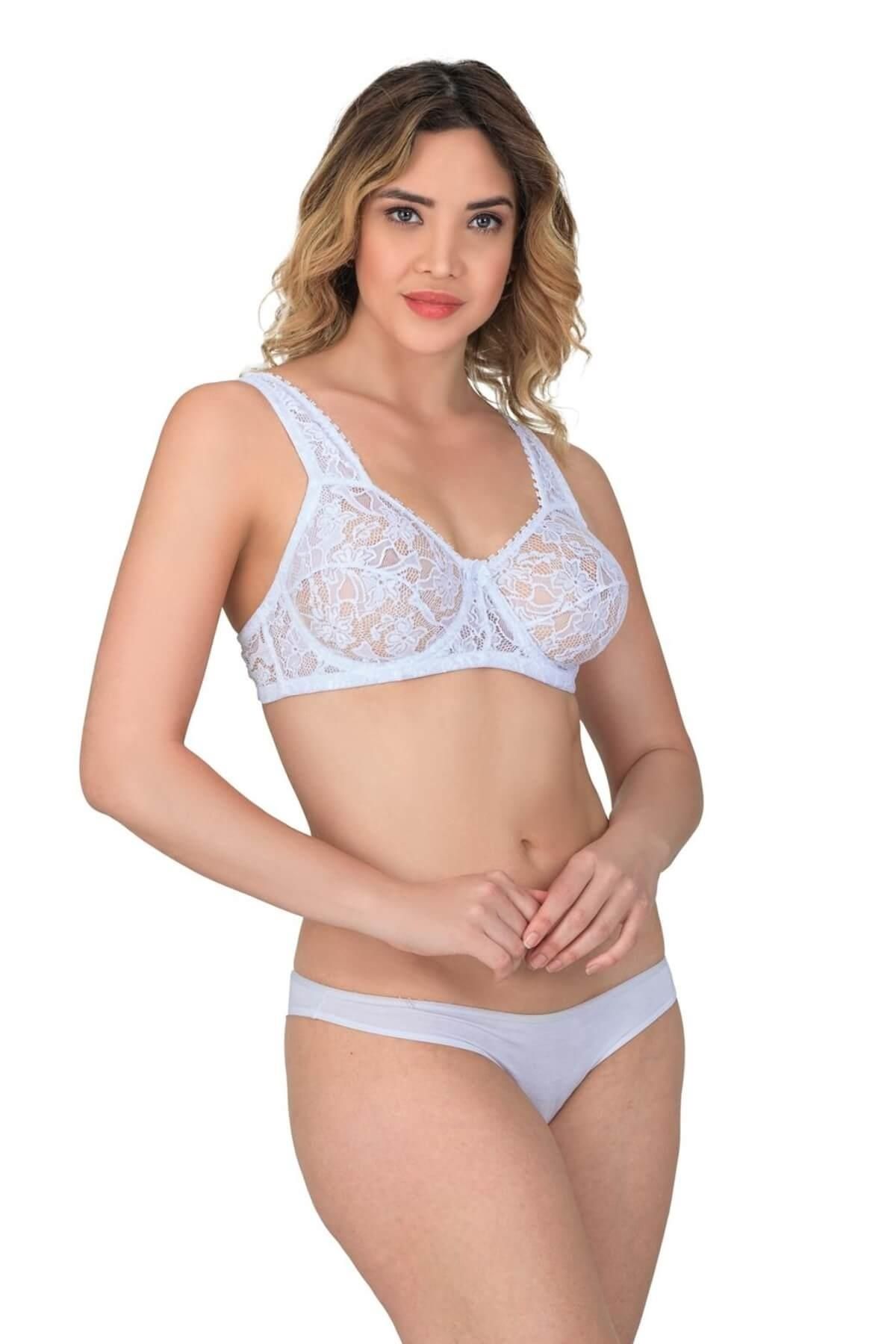 Moda Şahsenem Ekru Mı Emay 178 C Balenli Dantelli Sütyen