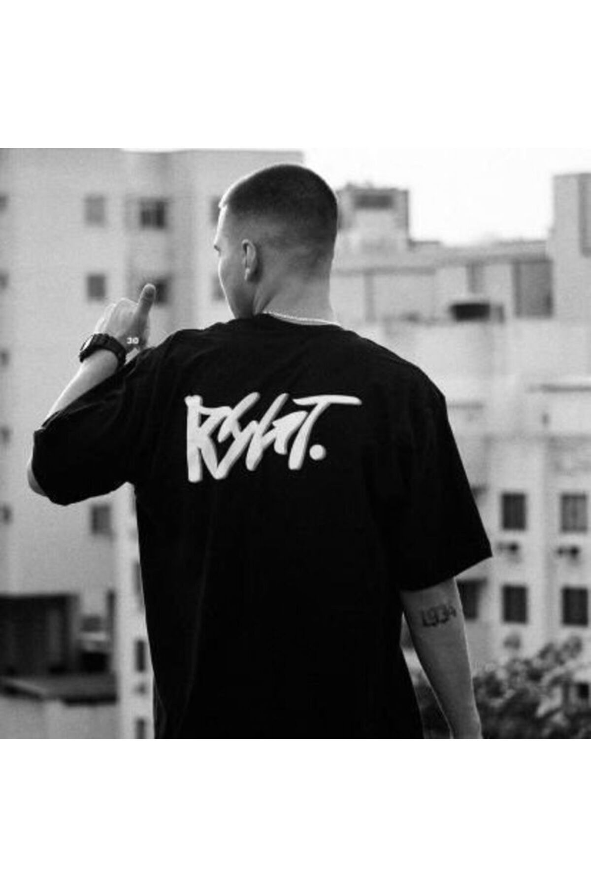 RawNox Unisex Bol Kalıp RawNox Gangsta Series RSGT Baskılı Tshirt