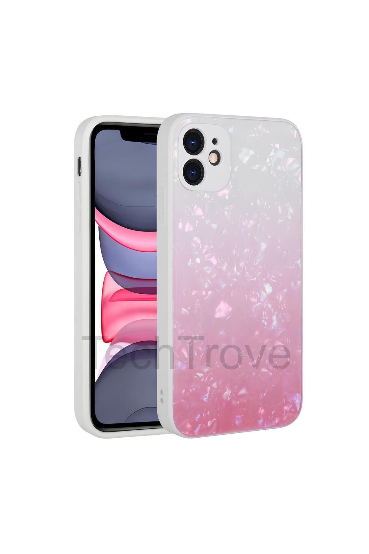 TechTrove Apple iPhone 11 Kılıf Renk Geçişli Mermer Desenli Sert Silikon Granit Kapak