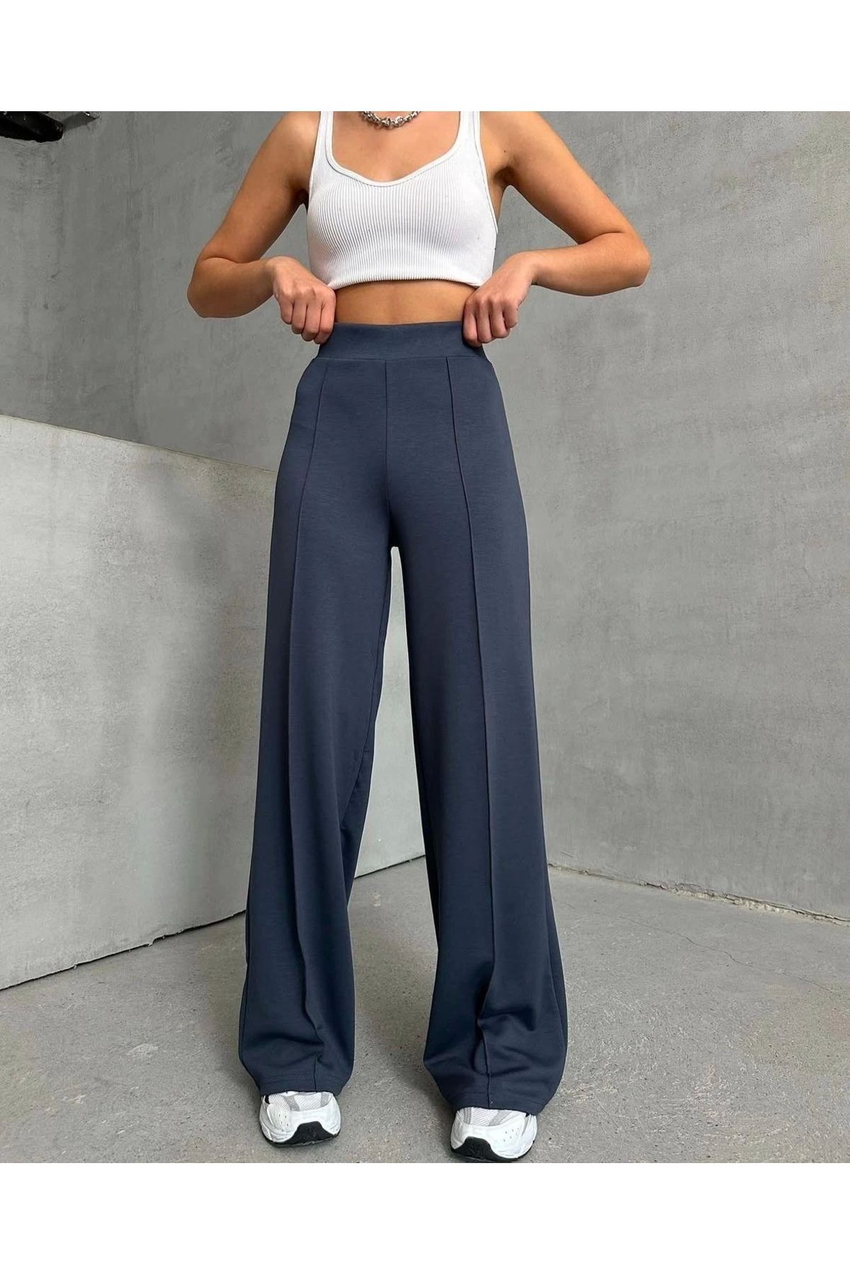 OurStyles önü çımalı pantolon füme