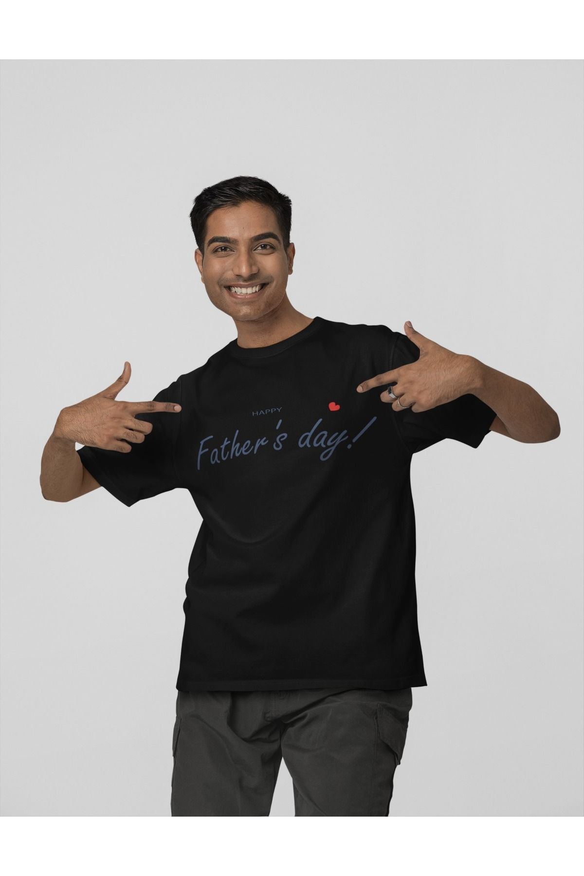 Butik %100 PAMUK ERKEK-FATHER'S DAY 2 - TRANSFER BASKILI YUVARLAK YAKA KISA KOL TİŞÖRT