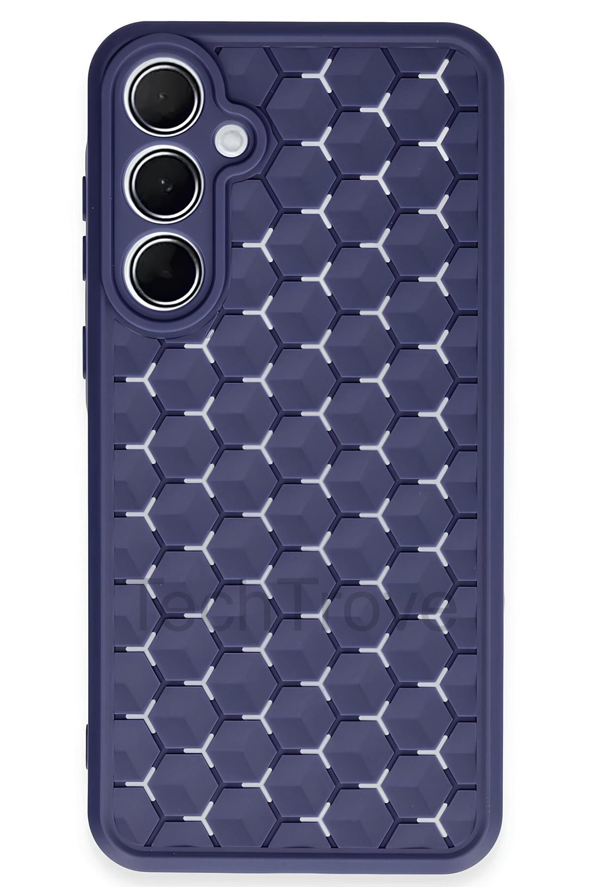 TechTrove Samsung Galaxy A25 Kılıf Kamera Korumalı Geometrik Petek Motifli Silikon Kapak