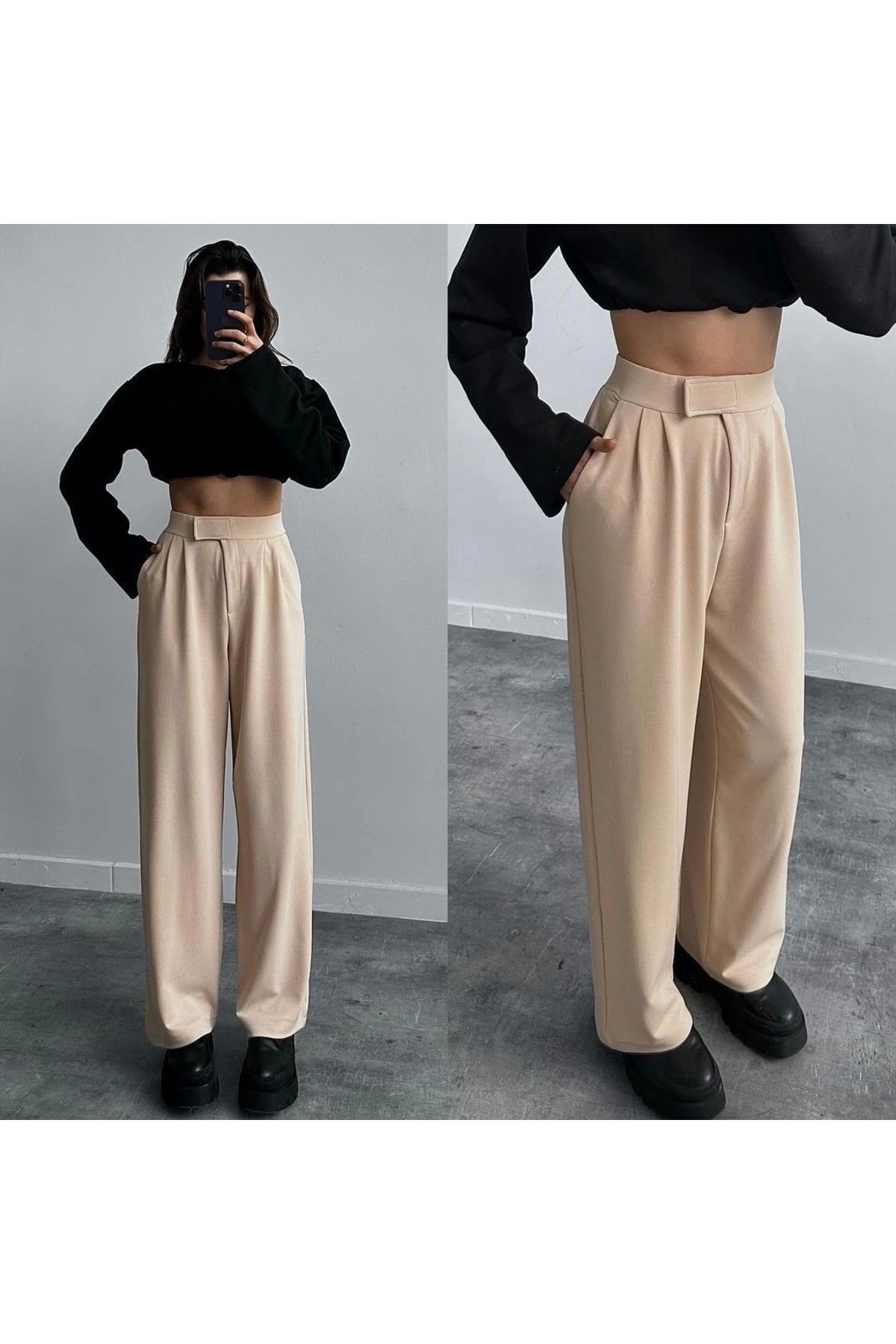 OurStyles Cırtlı palazzo pantolon
