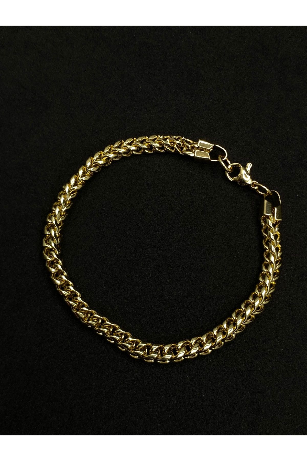Jiji Jewelery Kuyumcu Kesim Altın Renk Paslanmaz Çelik Bileklik 16,5 cm