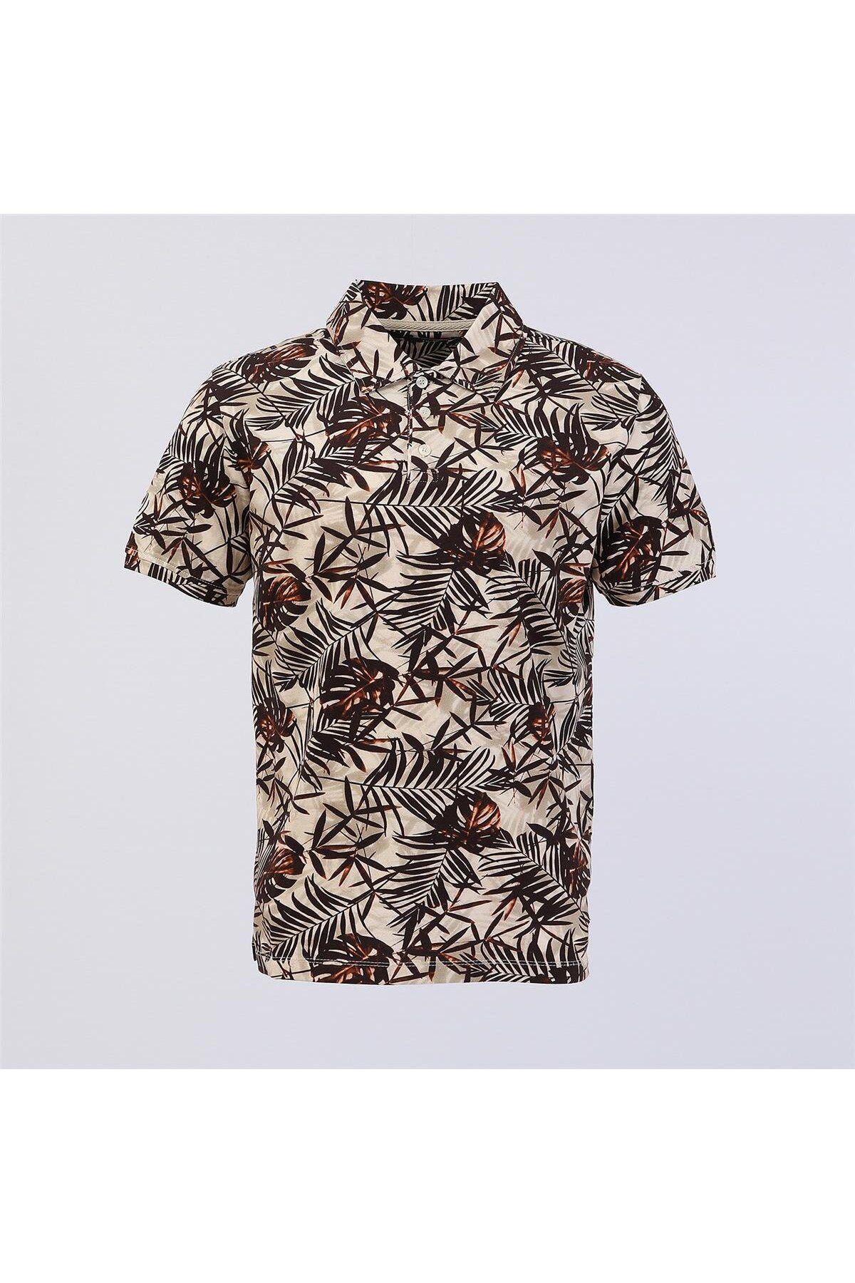 Dio Rise Erkek Polo Yaka Kısa Kol Tişört - (M-2XL) - PLD-468 - Kahverengi