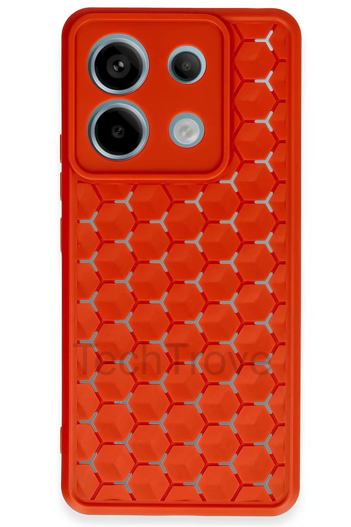 TechTrove Xiaomi Redmi Note 13 Pro 5G Kılıf Kamera Korumalı Geometrik Petek Motifli Silikon Kapak