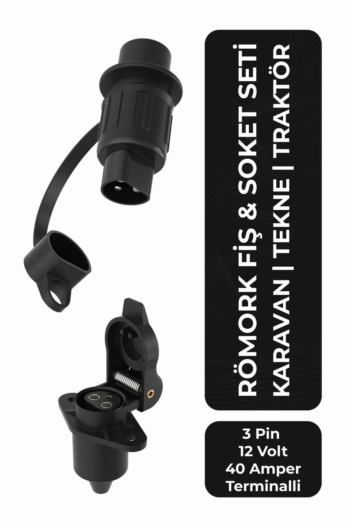 allestock Römork Fişi Ve Soketi Terminalli Set Ürün - 3 Pin