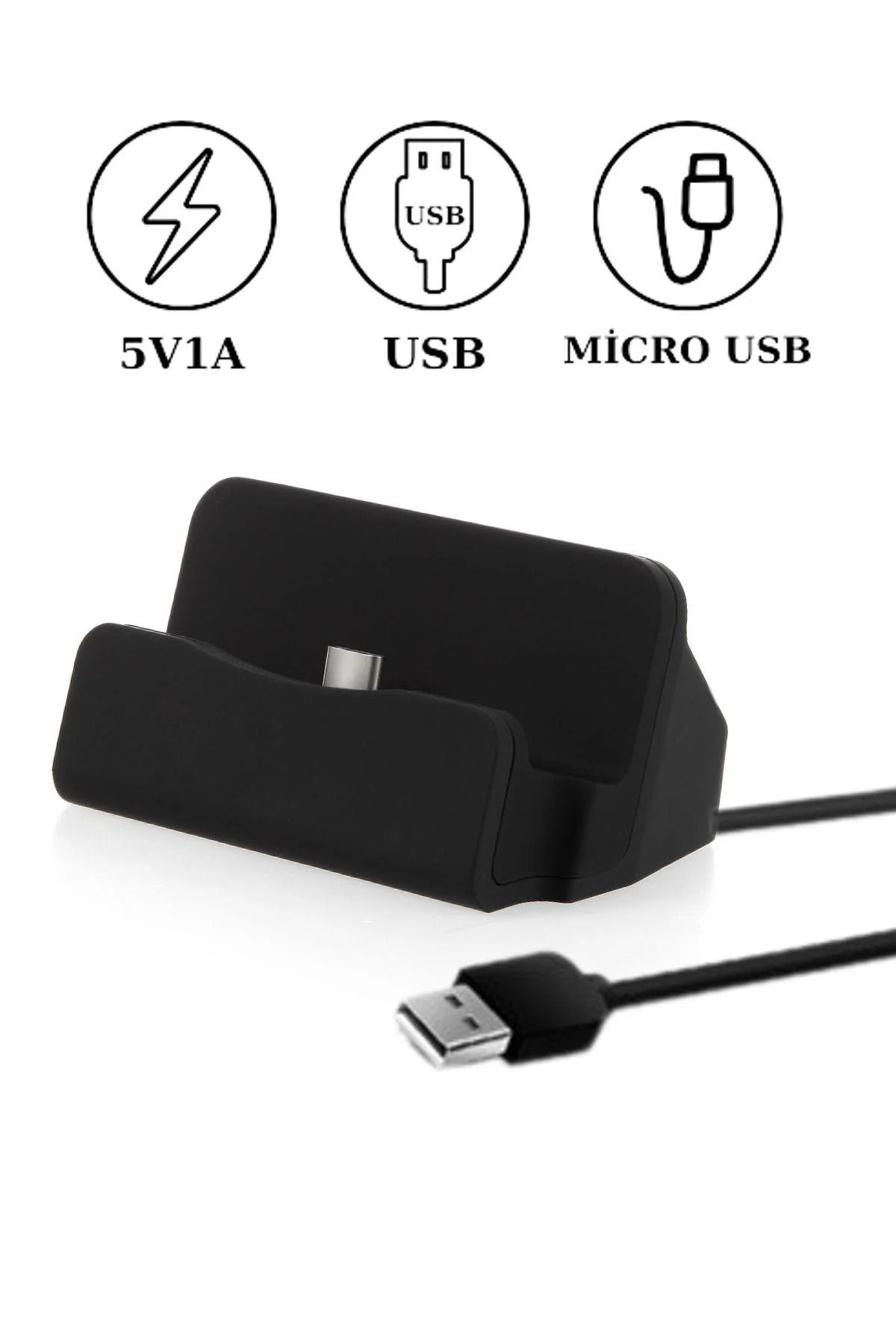 Home Masaüstü Micro USB Dock Şarj & Data İstasyonu Telefon Şarj Kablo Stand USB Çıkışlı 2IN1