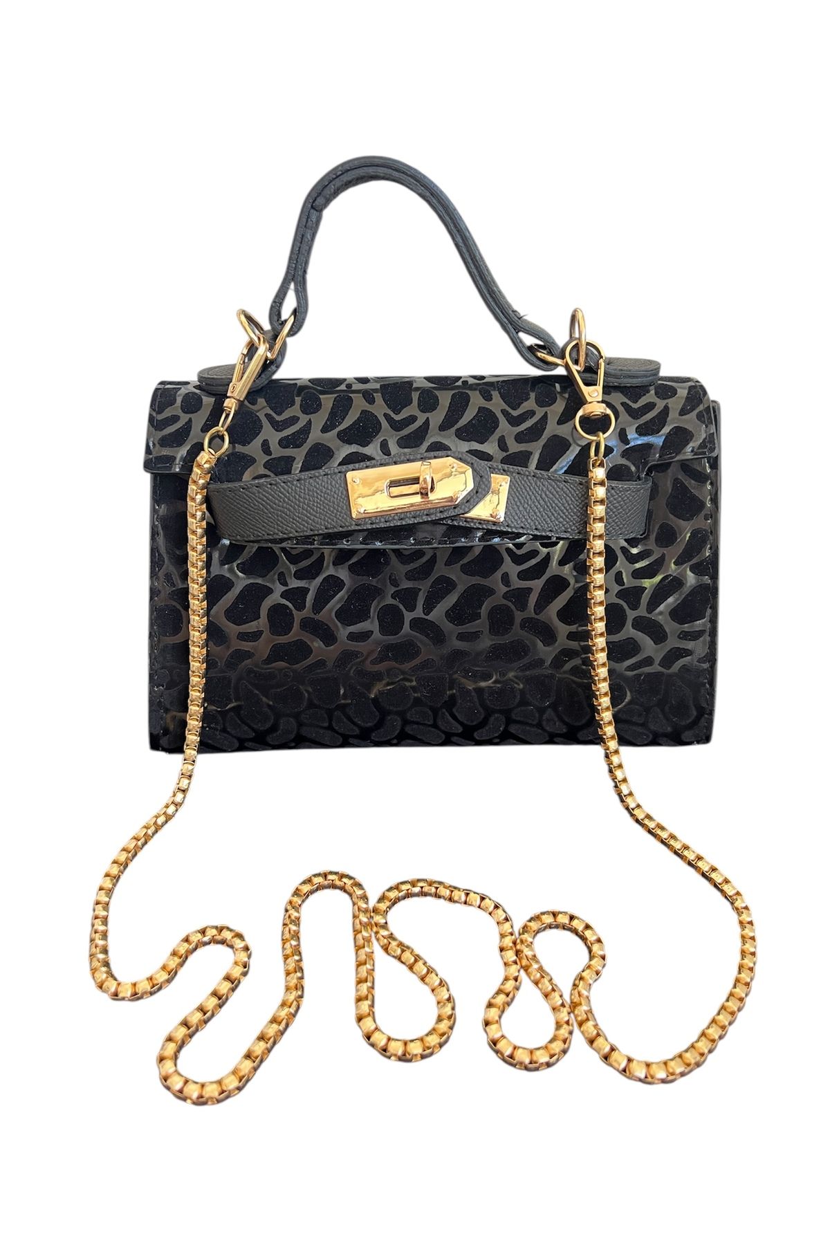 Rose Leopar model siyah çanta Yeni sezon