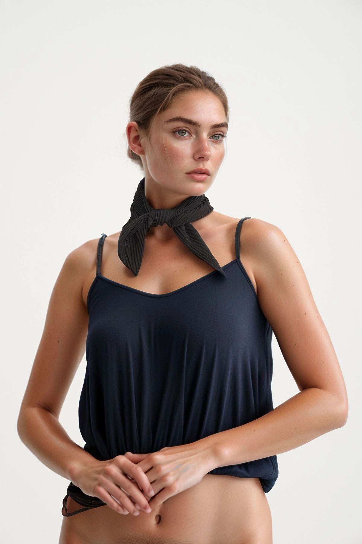 bacc Siyah Pliseli Bandana Fular BCNSV-2513731-1