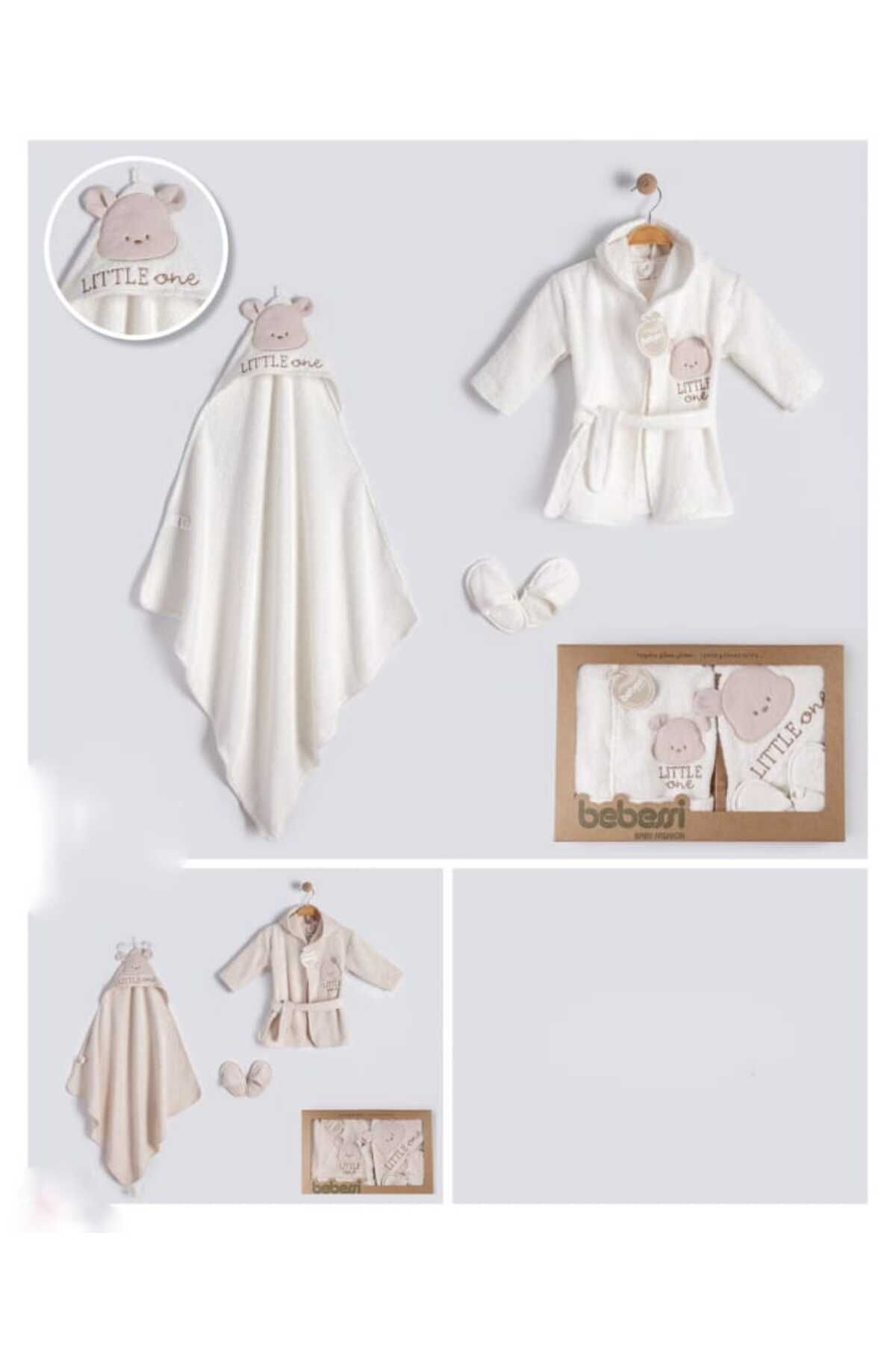 Bebessi Erkek Bebek Little Bear Kutulu Bornoz Set