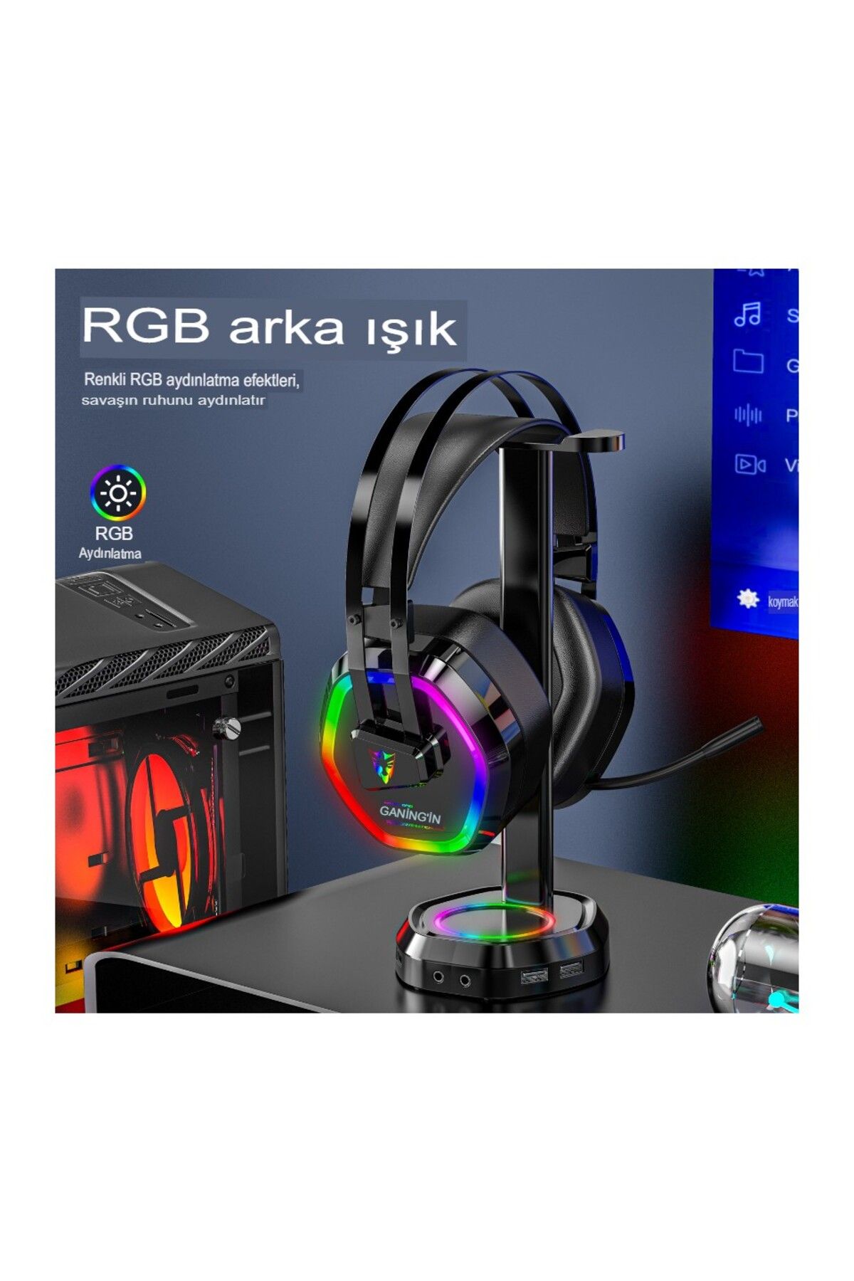 Trio TRG608 USB 7.1 RGB OYUNCU KULAKLIĞI
