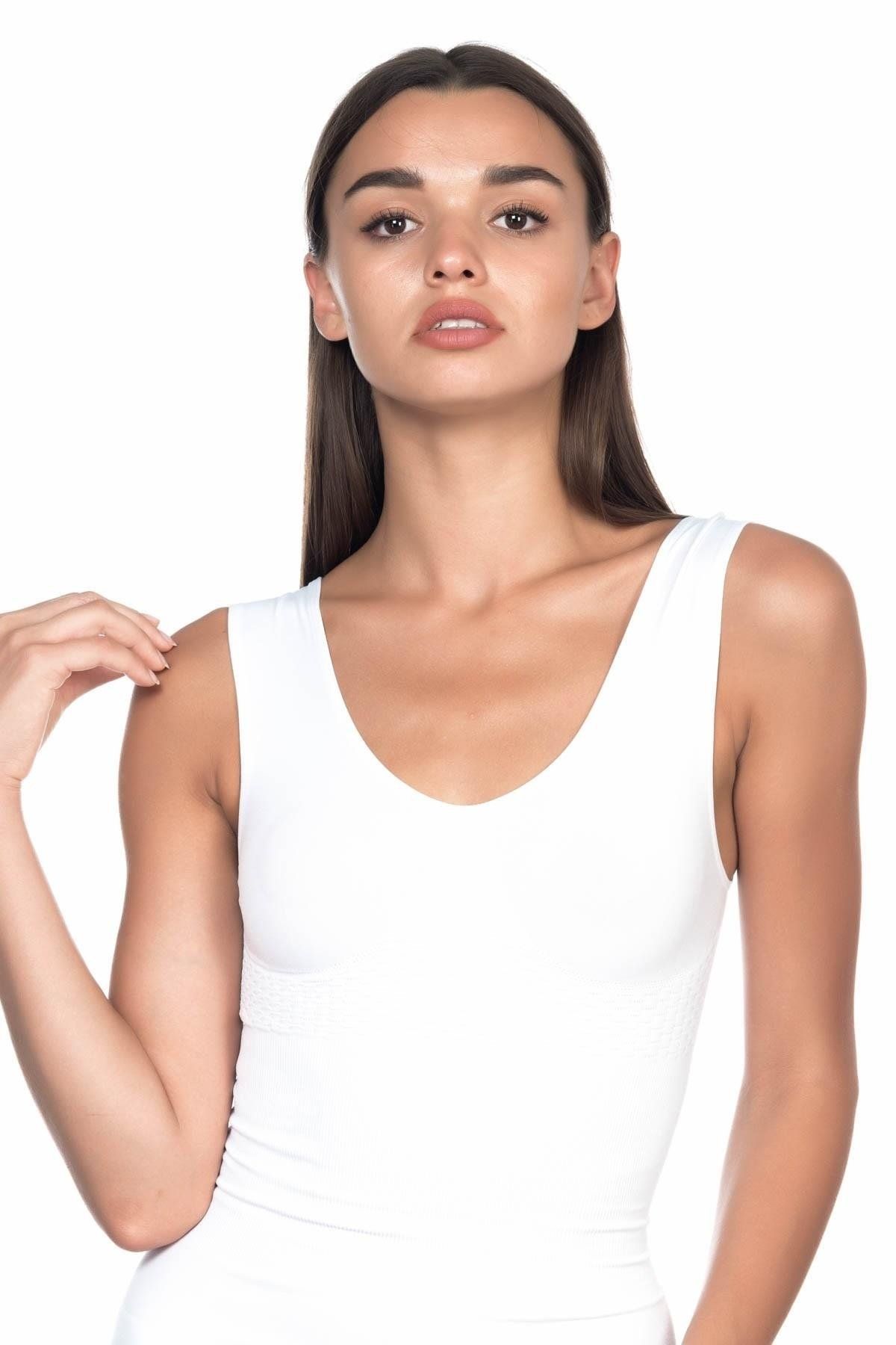 Moda Şahsenem Beyaz Mı Emay 5012 Atlet Korse